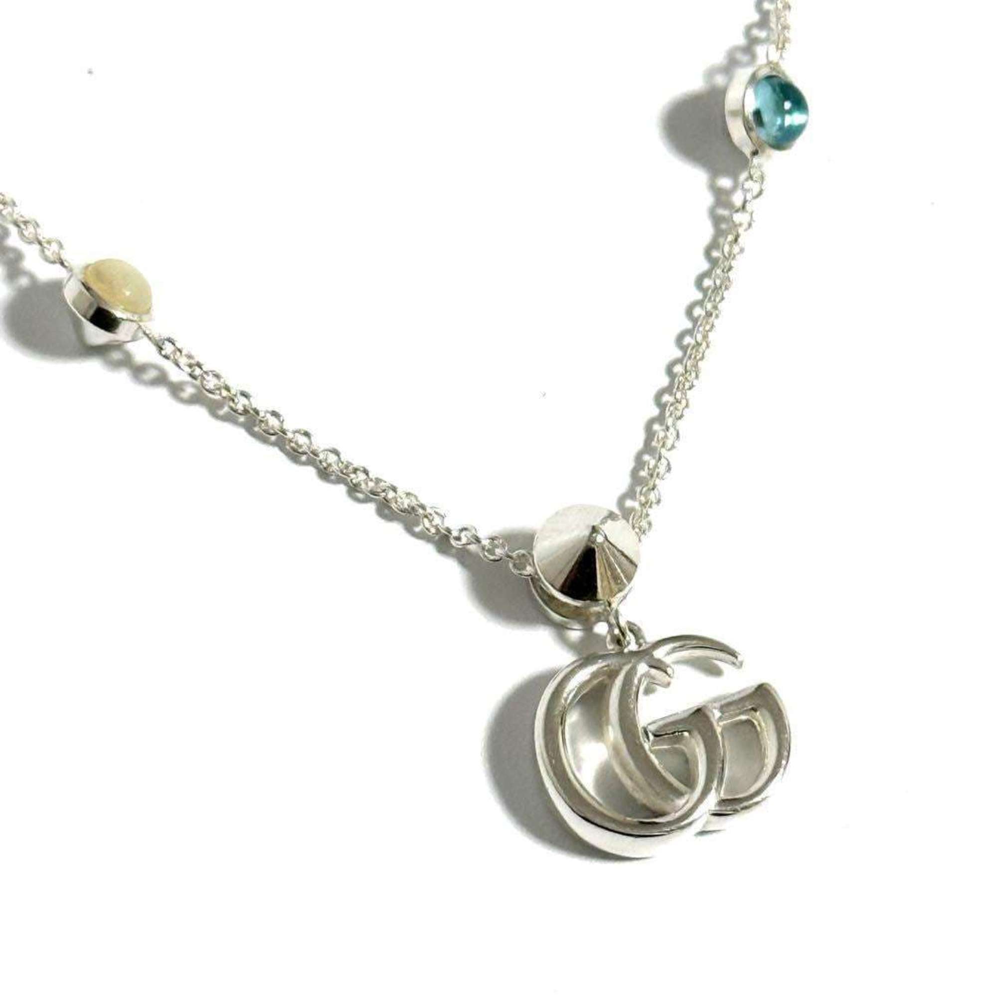 Double G Pendant Necklace Resin and Sterling Silver with Mother of Pearl