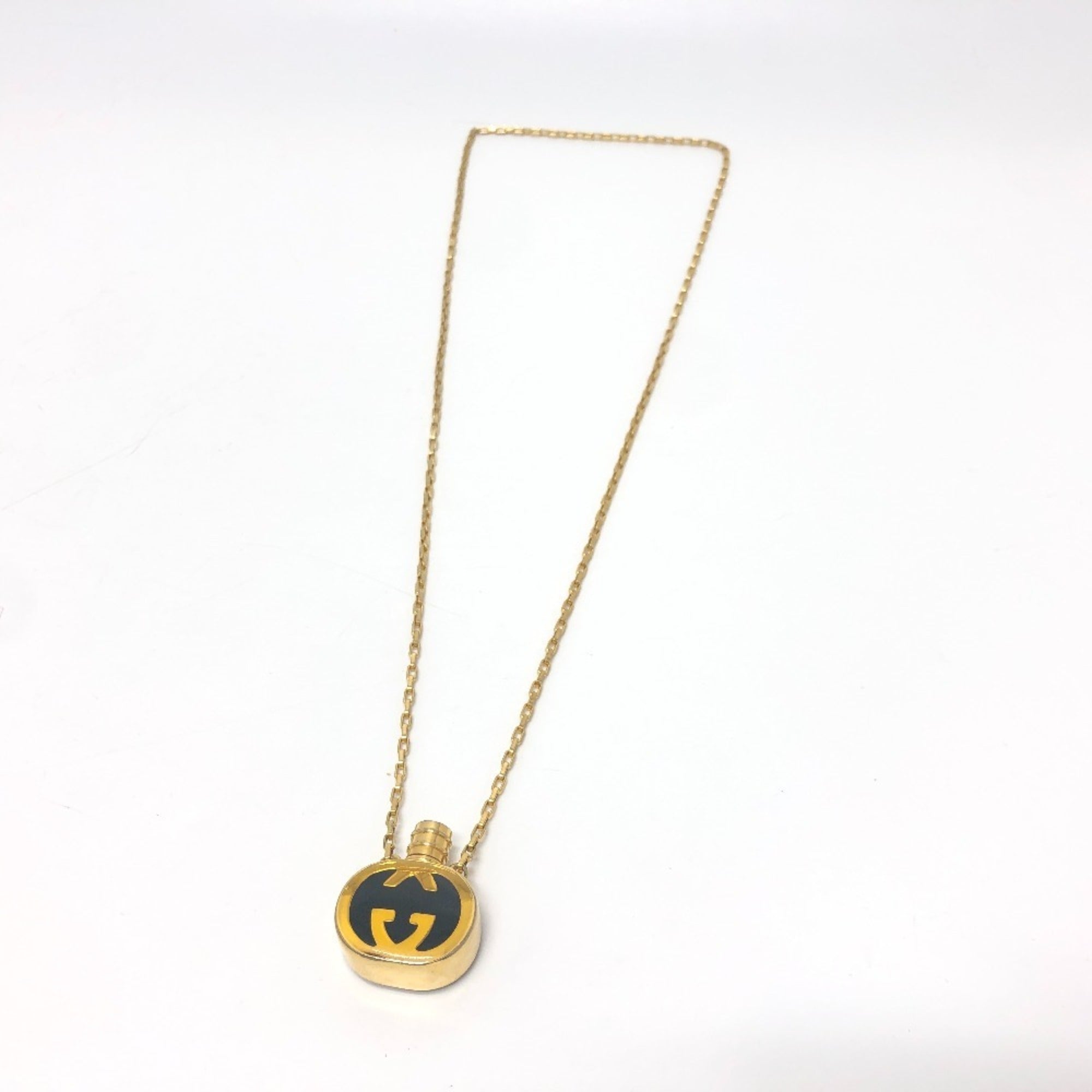 GG Perfume Bottle Chain Pendant Necklace Gold Small