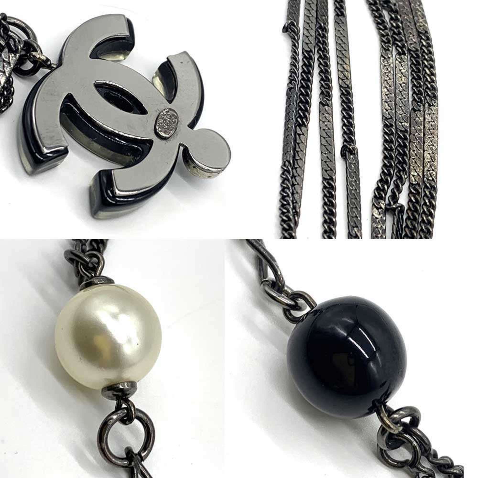 CC Logo Pendant Necklace Silver-Tone Metal