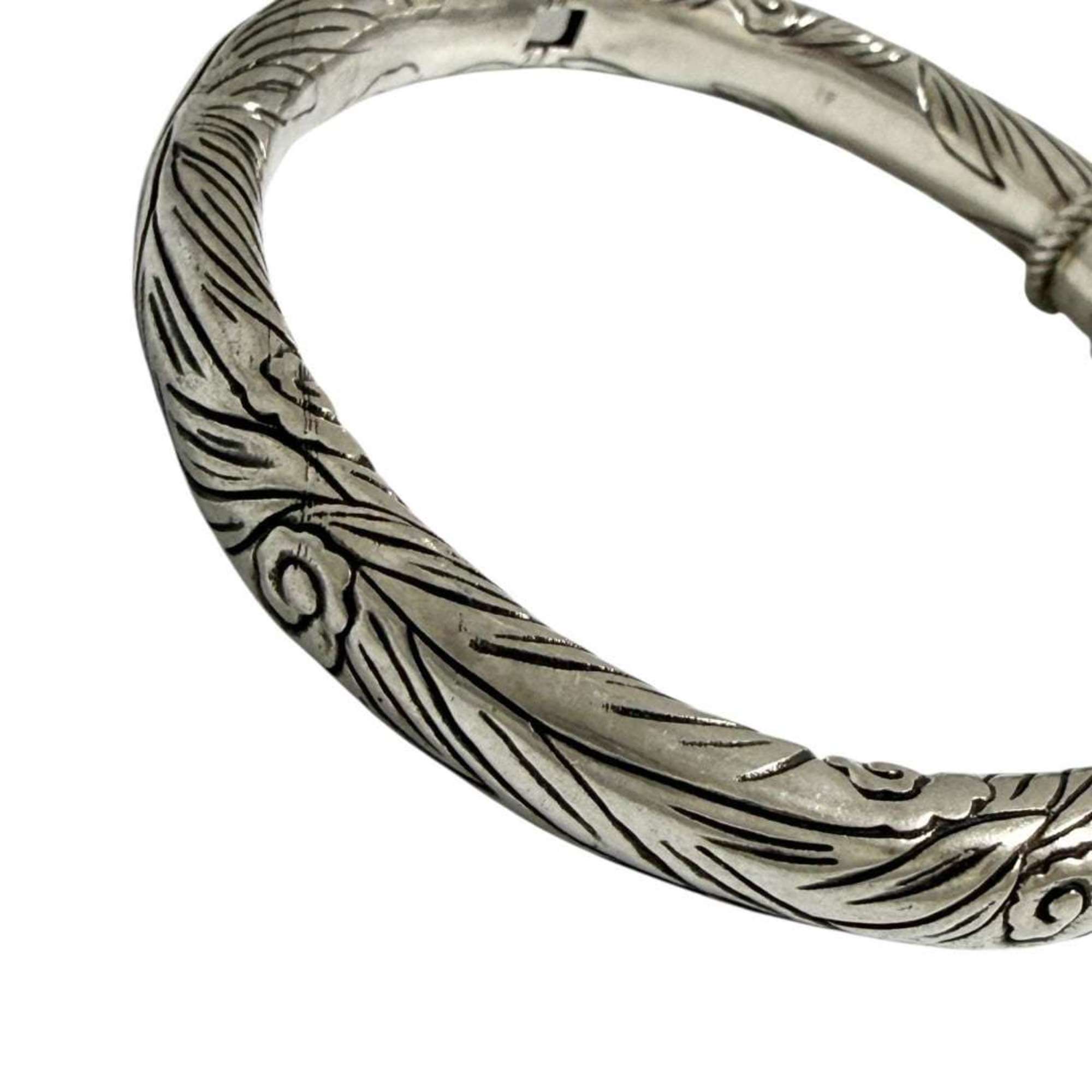 Anger Forest Wolf Bangle Sterling Silver Bracelet