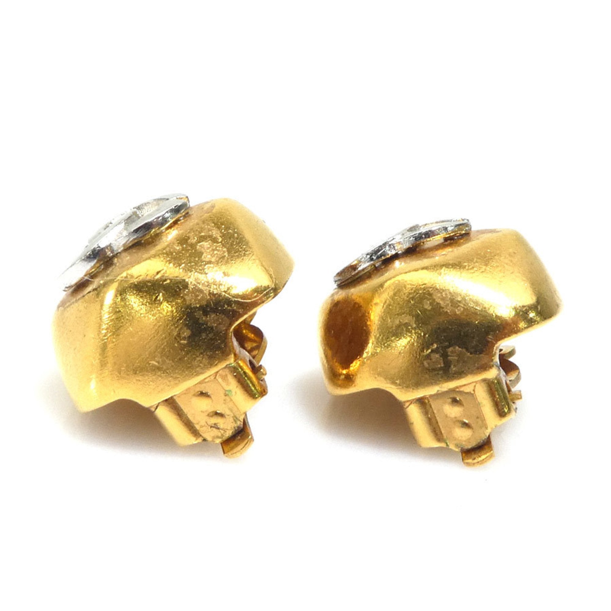 CC Logo Clip-On Earrings Gold-Tone Metal Gold-Tone Metal