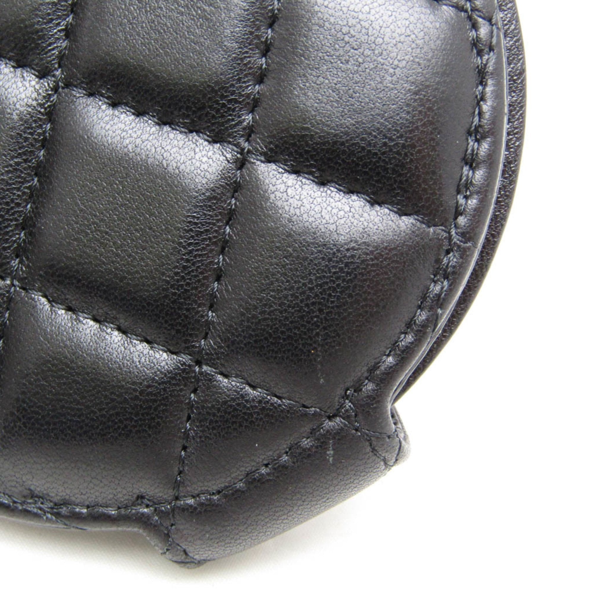 Matelasse Charm Leather Black Handbag Charm