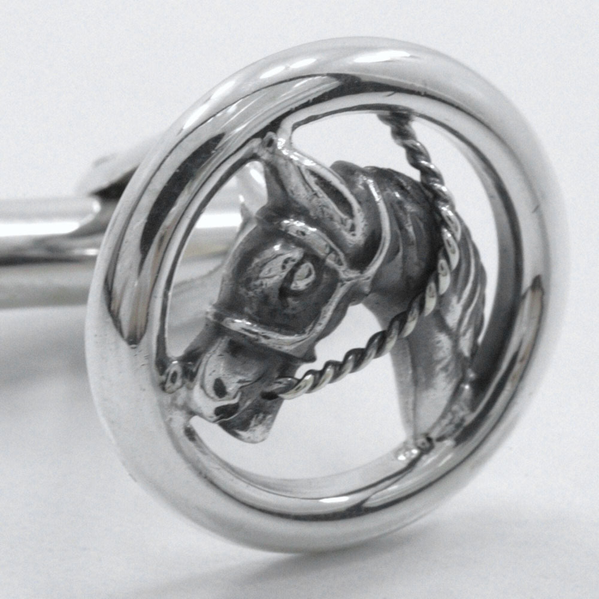 Horse Motif Cufflinks Sterling Silver Bracelet