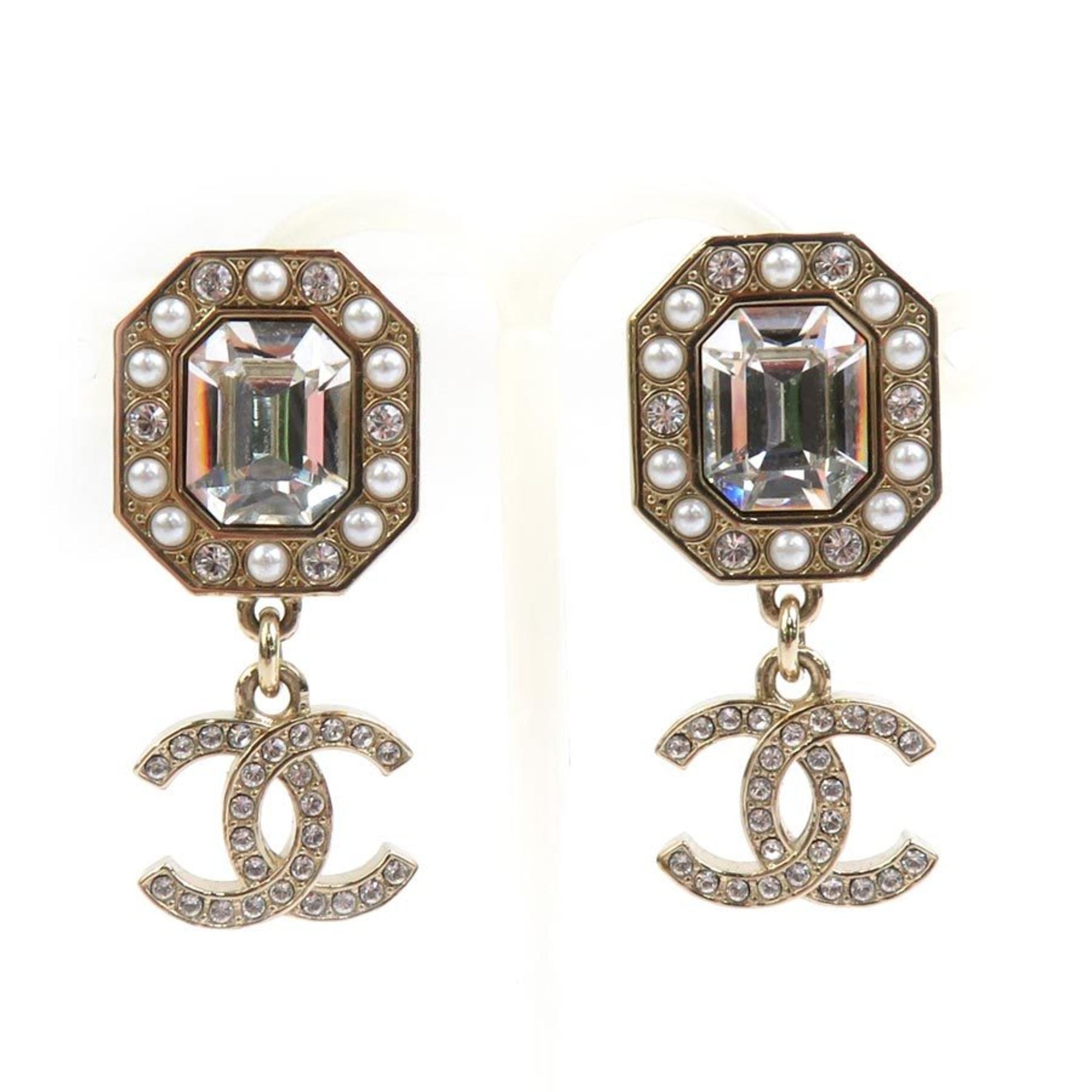 CC Logo Earrings Gold-Tone Metal
