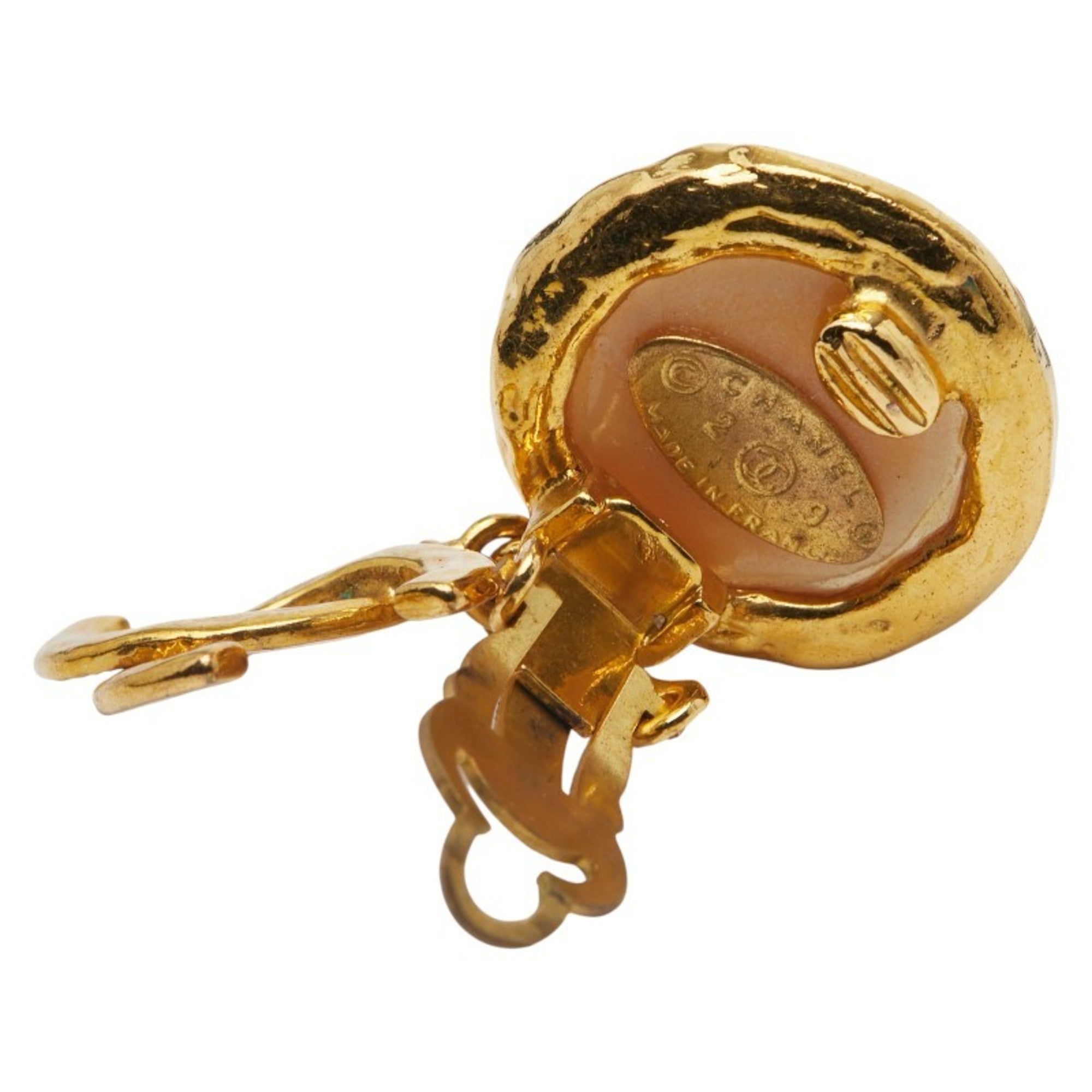 CC Logo Clip-On Earrings Metal Gold-Tone Metal