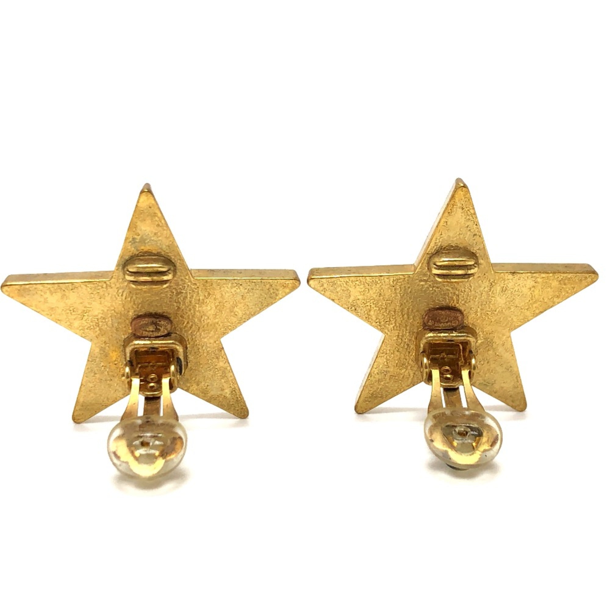 Vintage Clip-On Earrings Clip-On Gold-Tone Metal