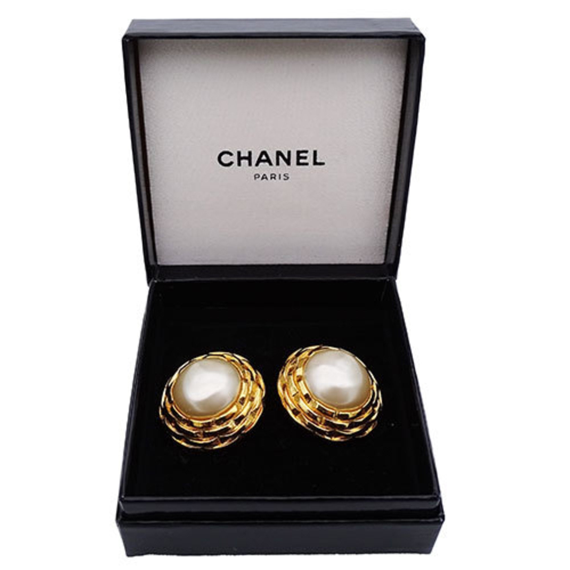 Clip-On Earrings Pearl Clip-On Gold-Tone Metal