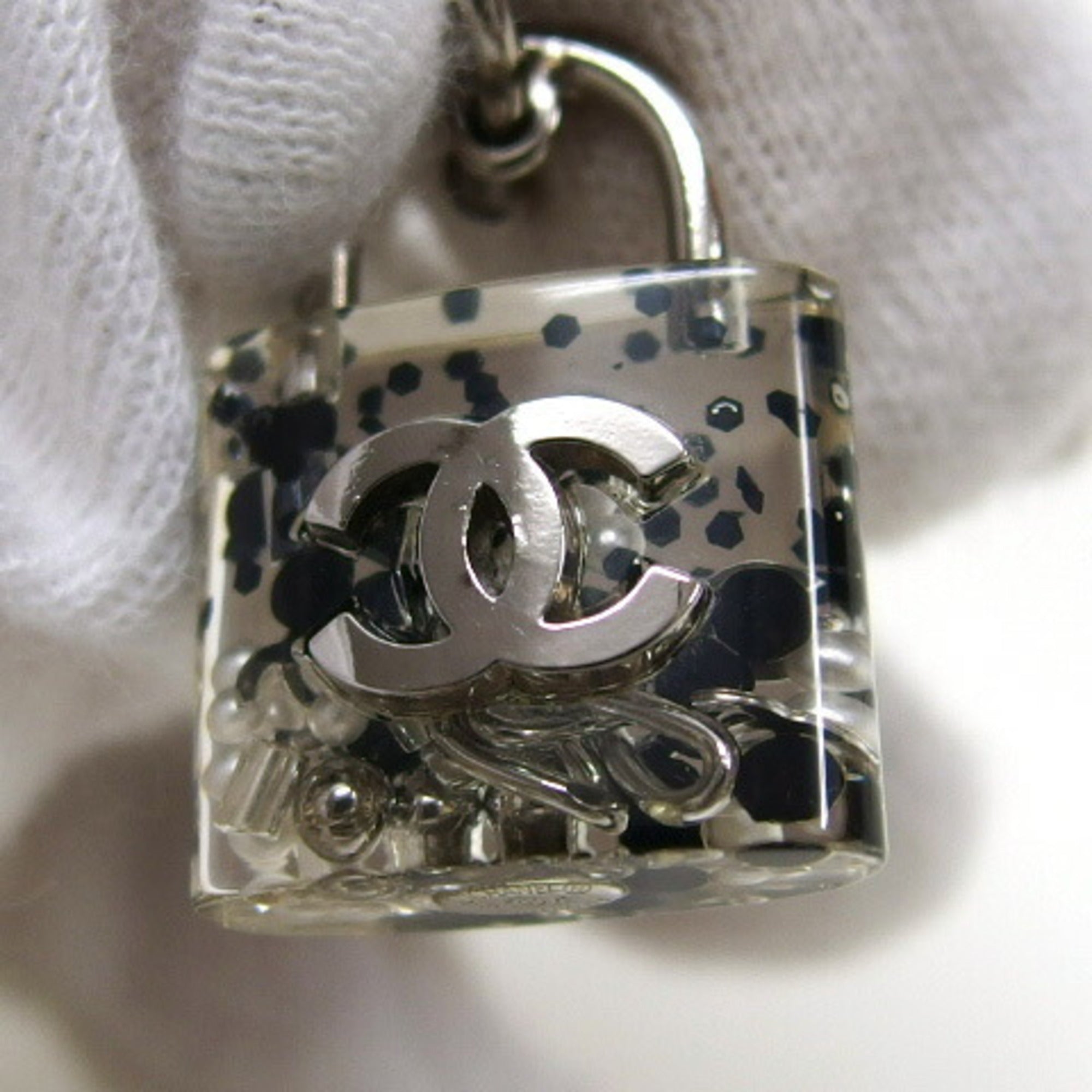 CC Logo Stud Earrings Silver-Tone Metal