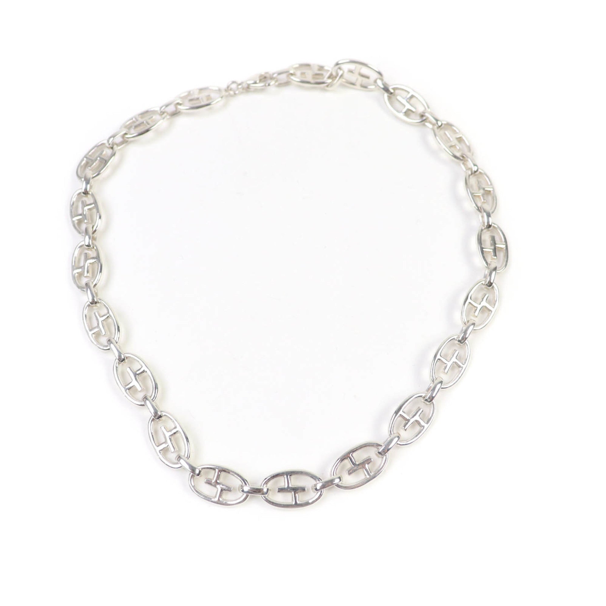 Vintage Double G Anchor Chain Necklace Sterling Silver