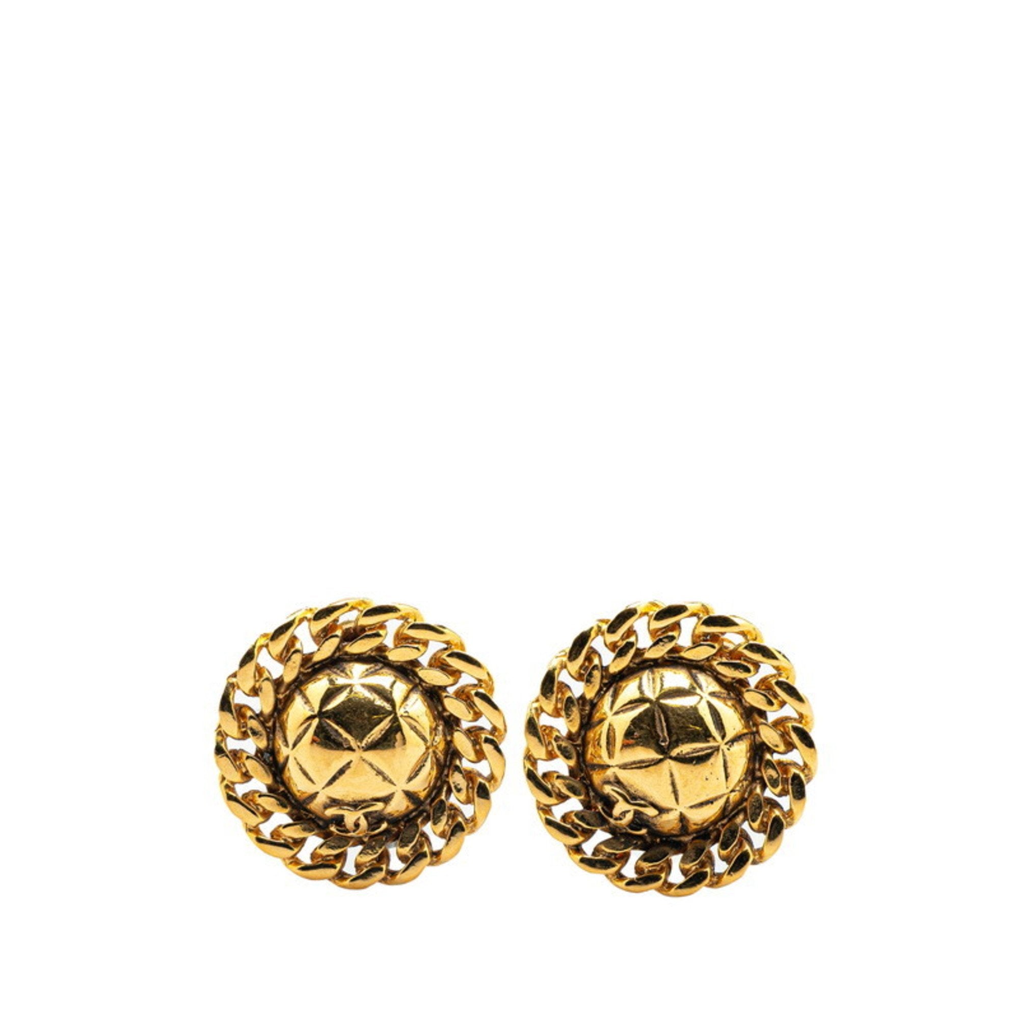 CC Logo Clip-On Earrings Metal Gold-Tone Metal