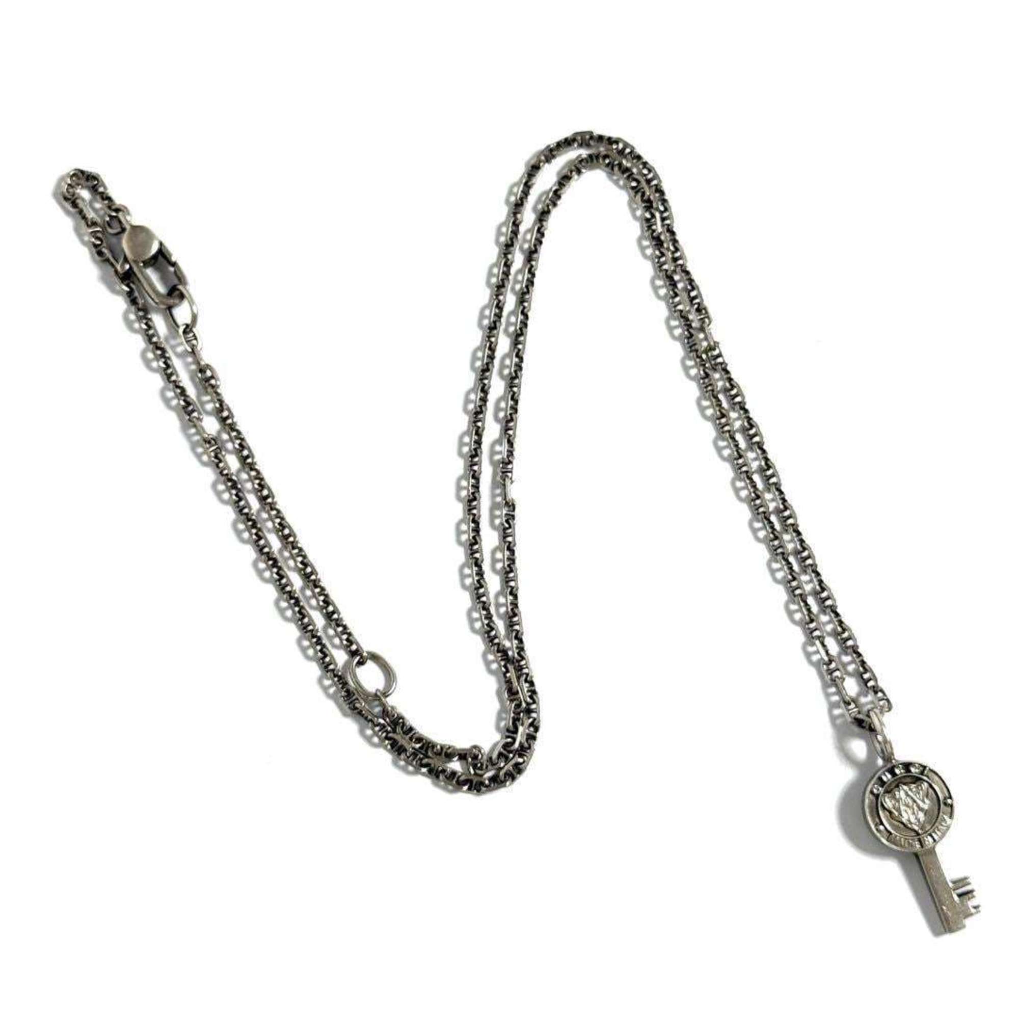Crest Key Pendant Necklace Sterling Silver