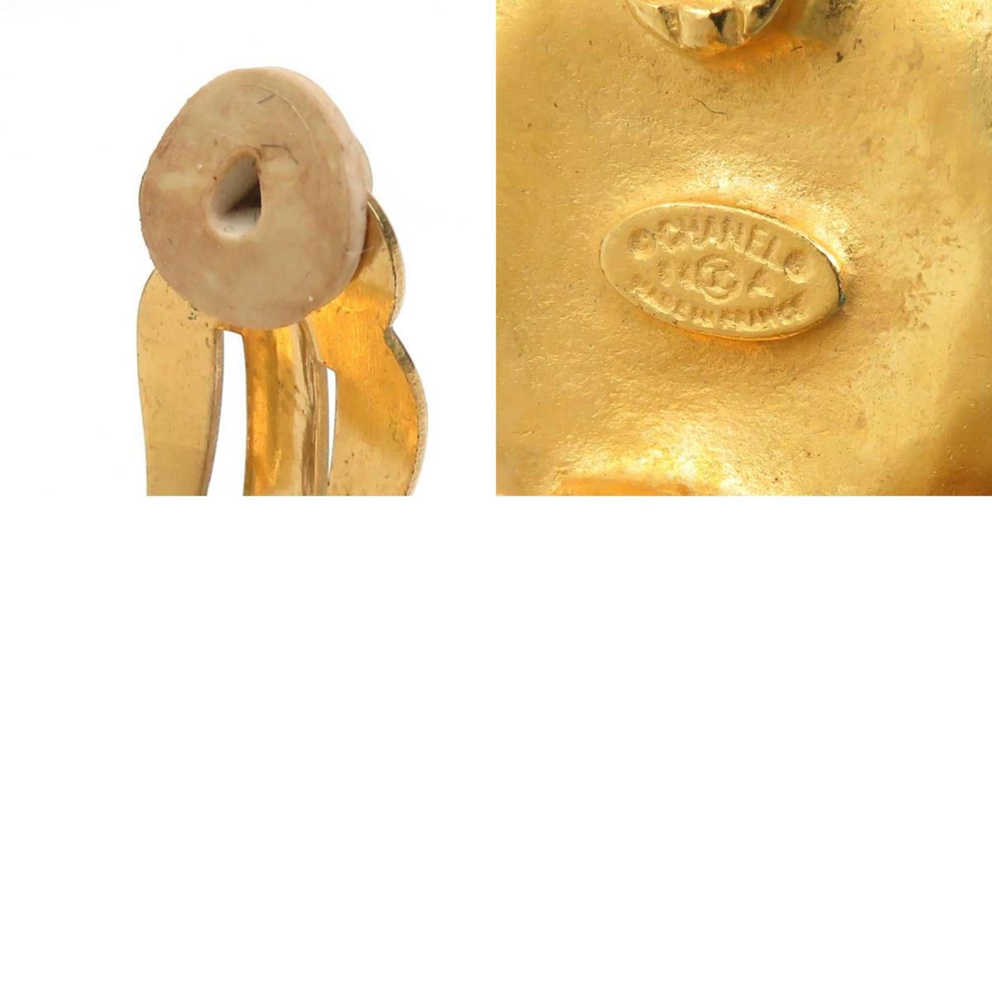 CC Logo Clip-On Earrings Gold-Tone Metal Gold-Tone Metal