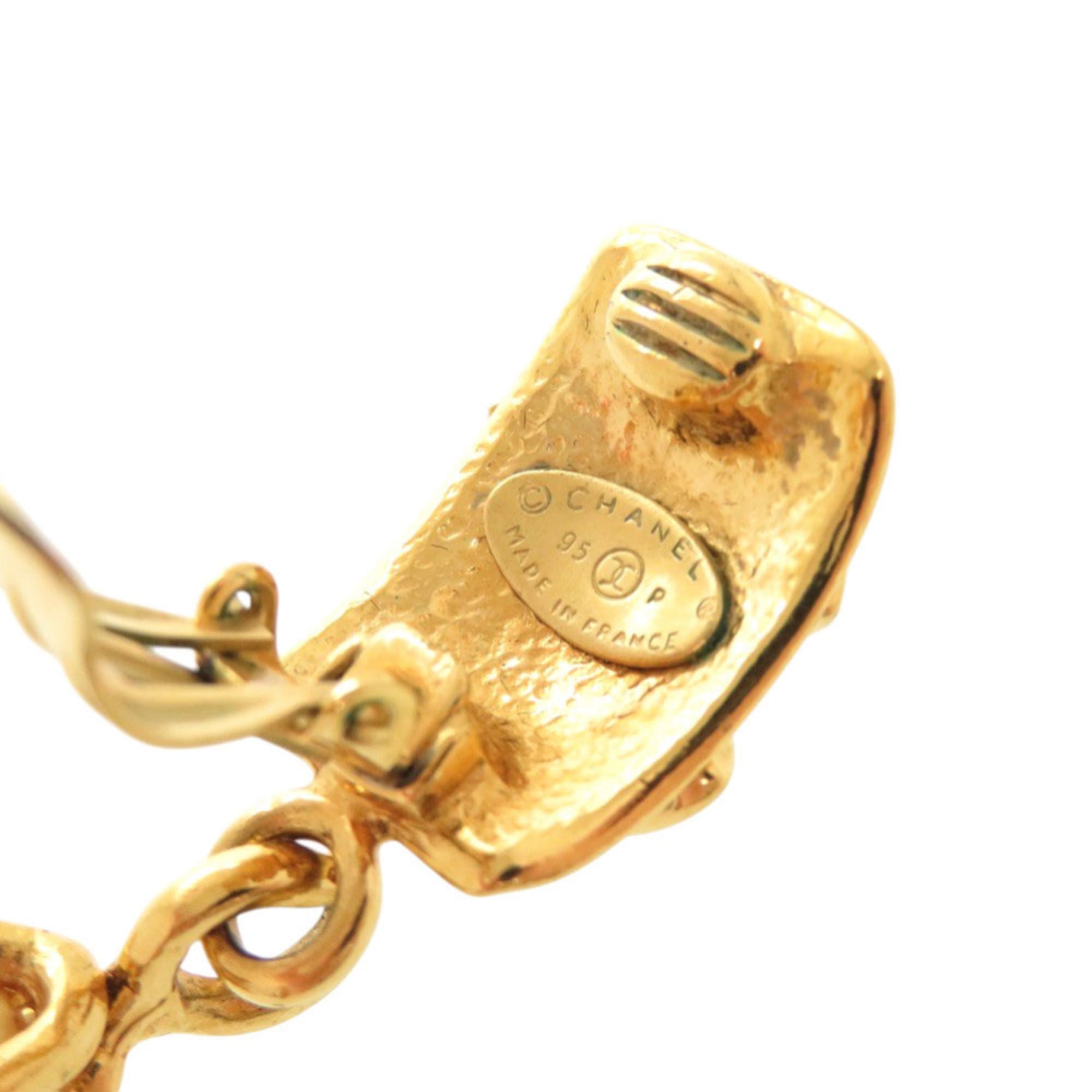 CC Logo Clip-On Earrings Gold-Tone Metal