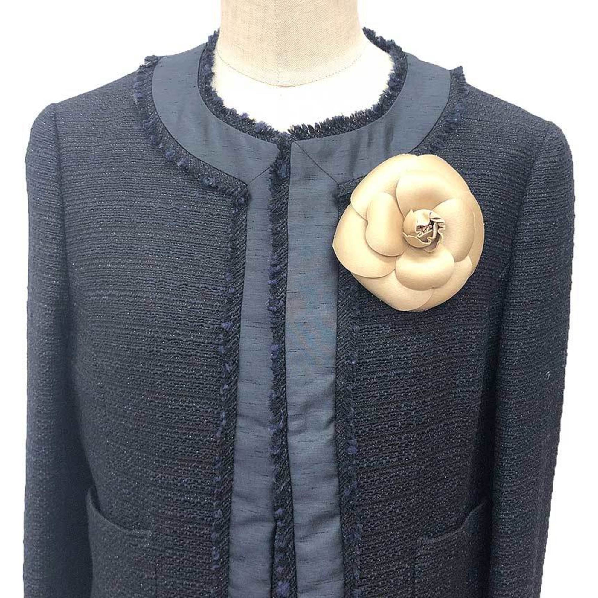 Camellia Corsage Brooch Champagne Beige