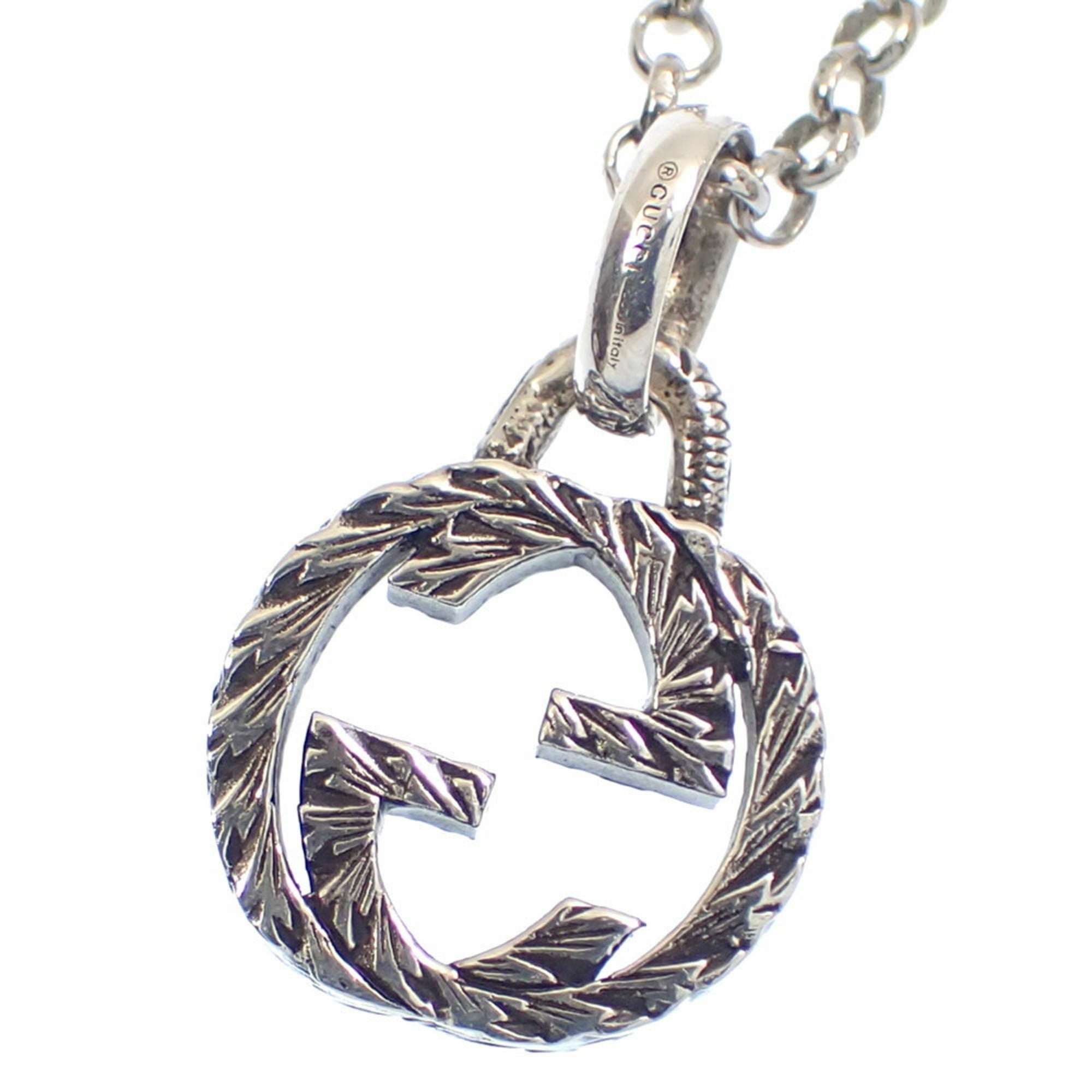 Interlocking G Pendant Necklace Sterling Silver