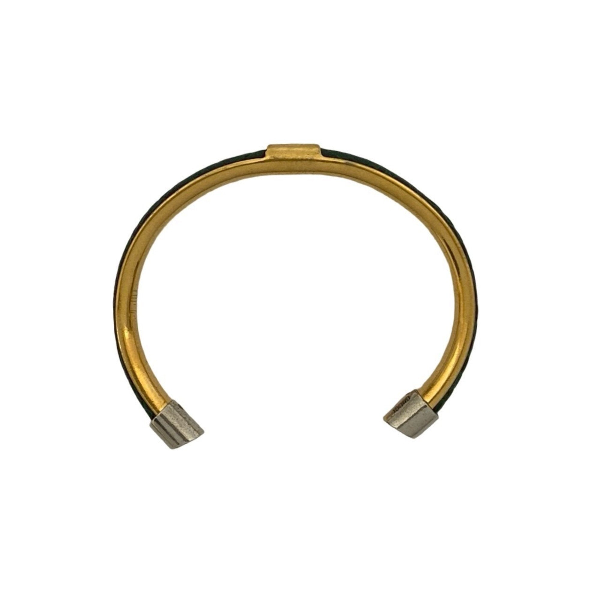 GG Bangle Bracelet Gold and Leather