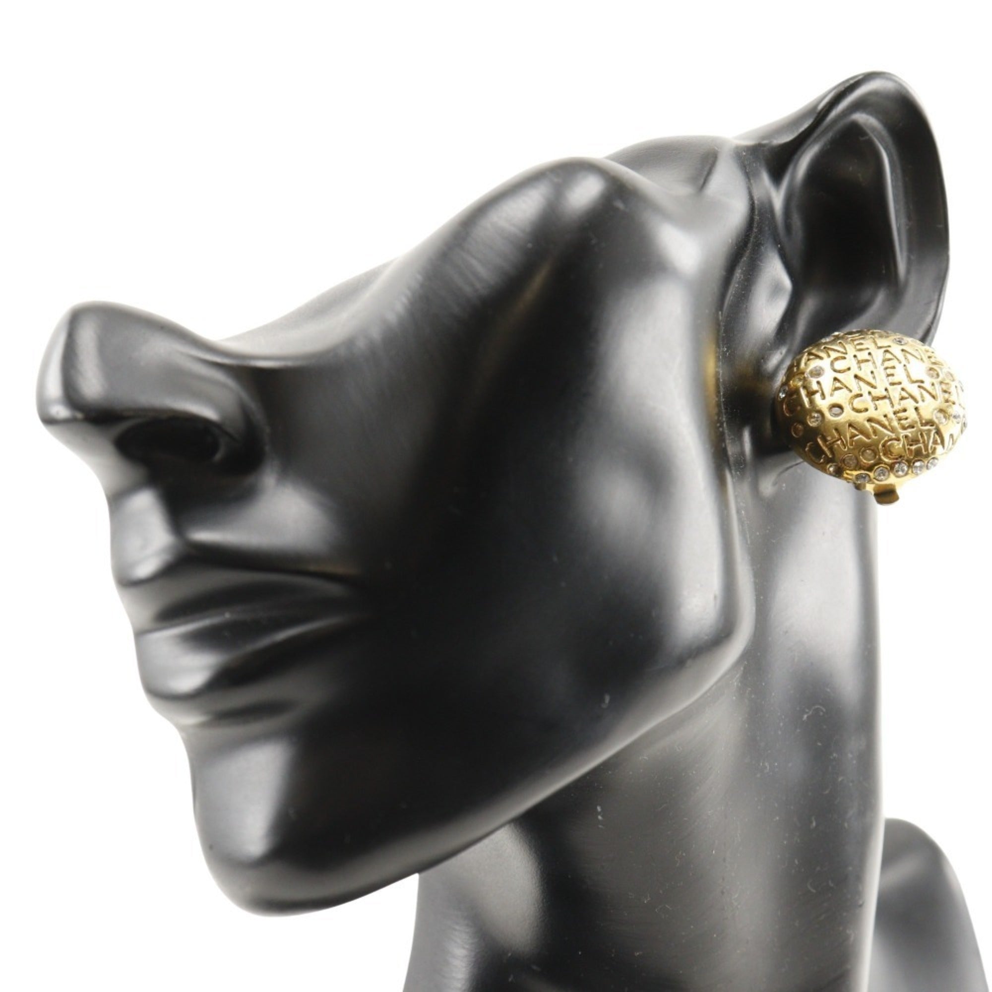 Rhinestone Clip-On Earrings Gold Plated and Rhinestone