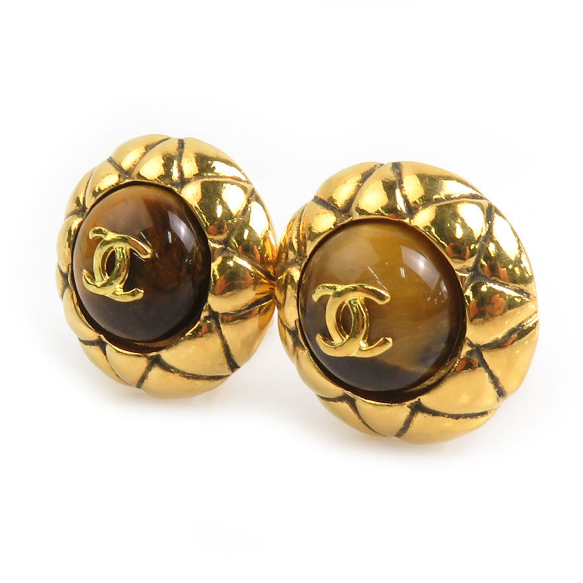 CC Logo Clip-On Earrings Gold-Tone Metal Gold-Tone Metal