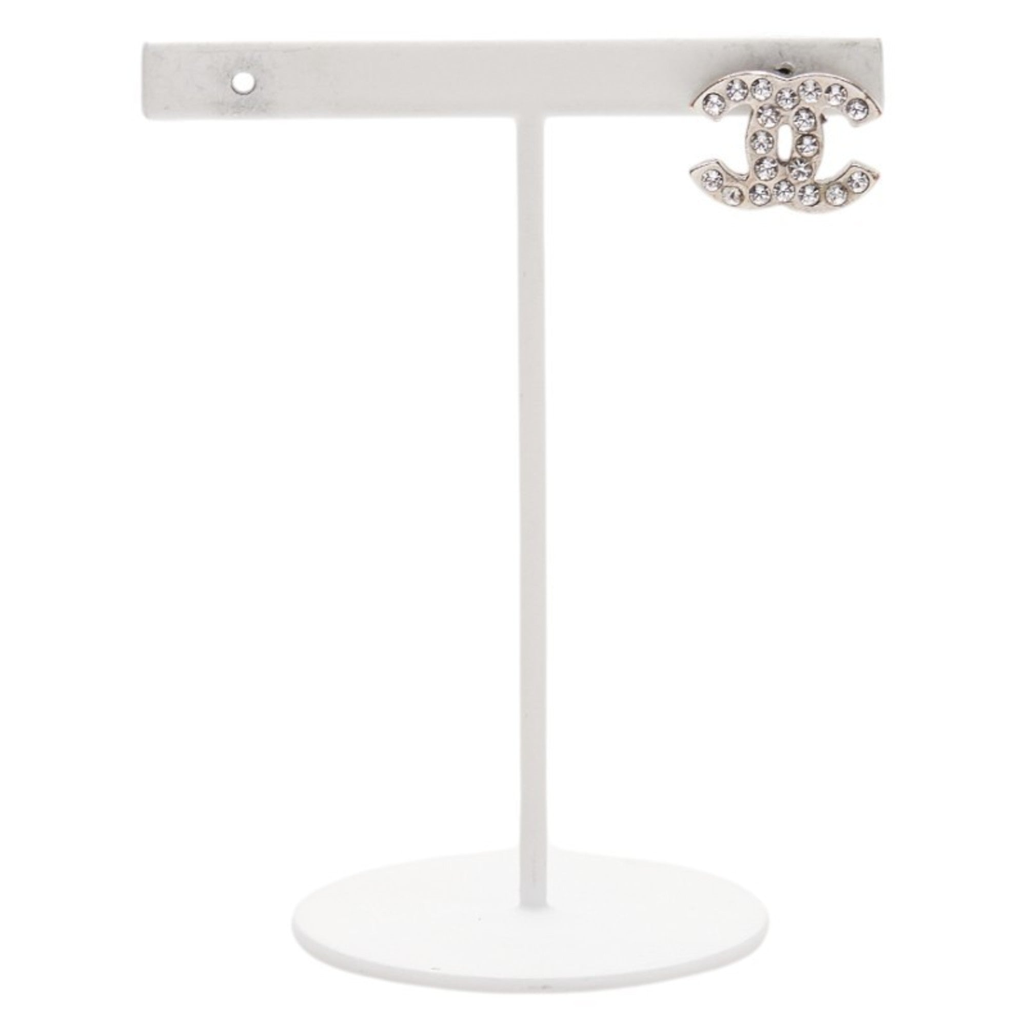 CC Logo Single Earring Silver-Tone Metal Silver-Tone Metal