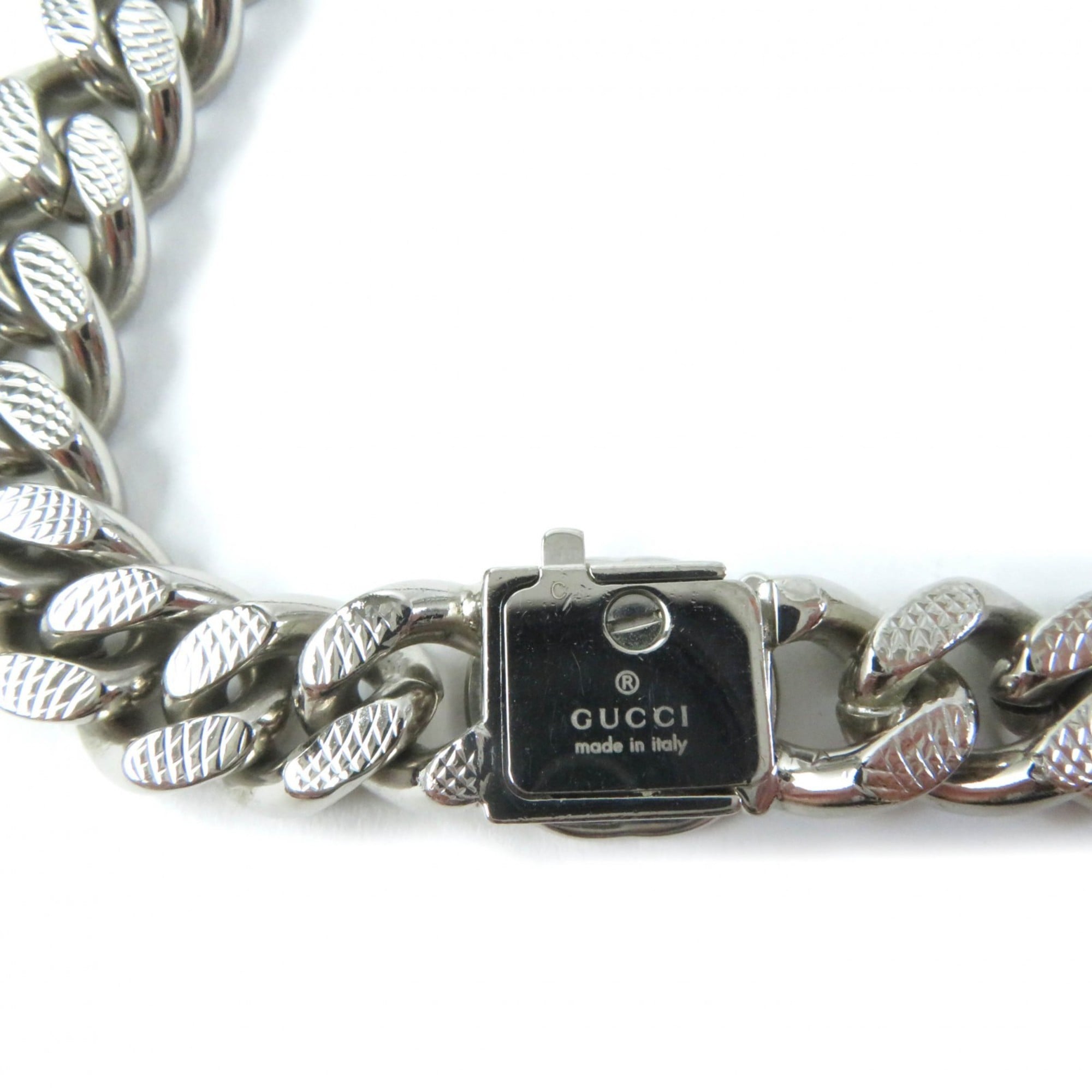Interlocking Script Curb Chain Pendant Necklace Sterling Silver