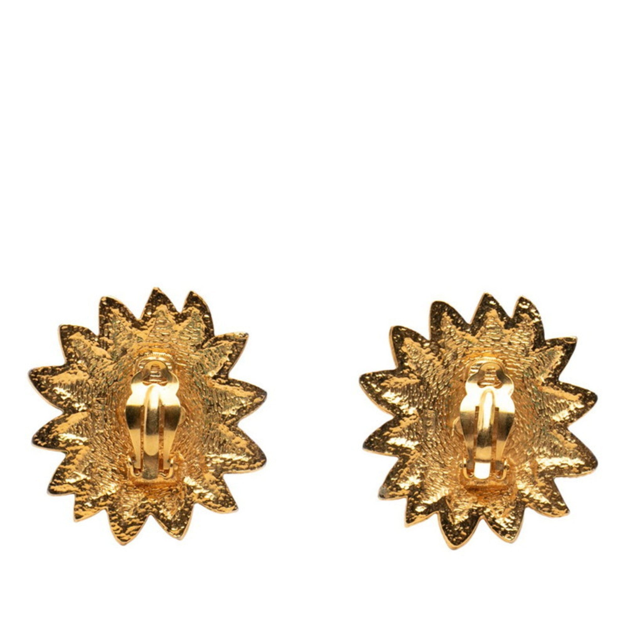 CC Logo Clip-On Earrings Metal Gold-Tone Metal
