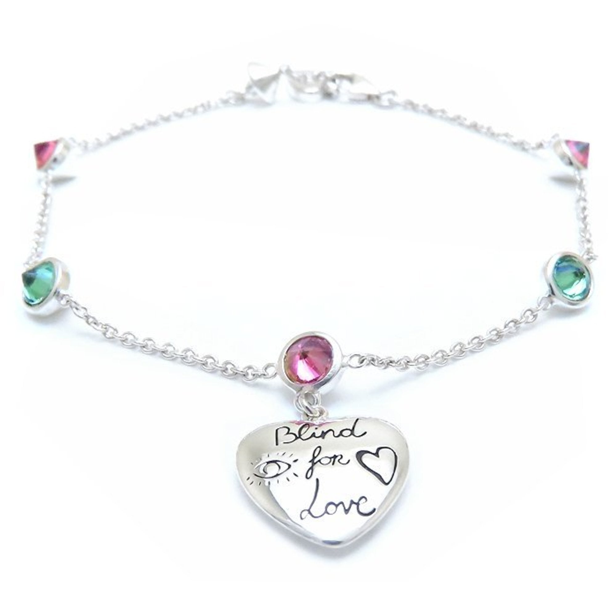 Blind For Love Bracelet Sterling Silver With Cubic Zirconia