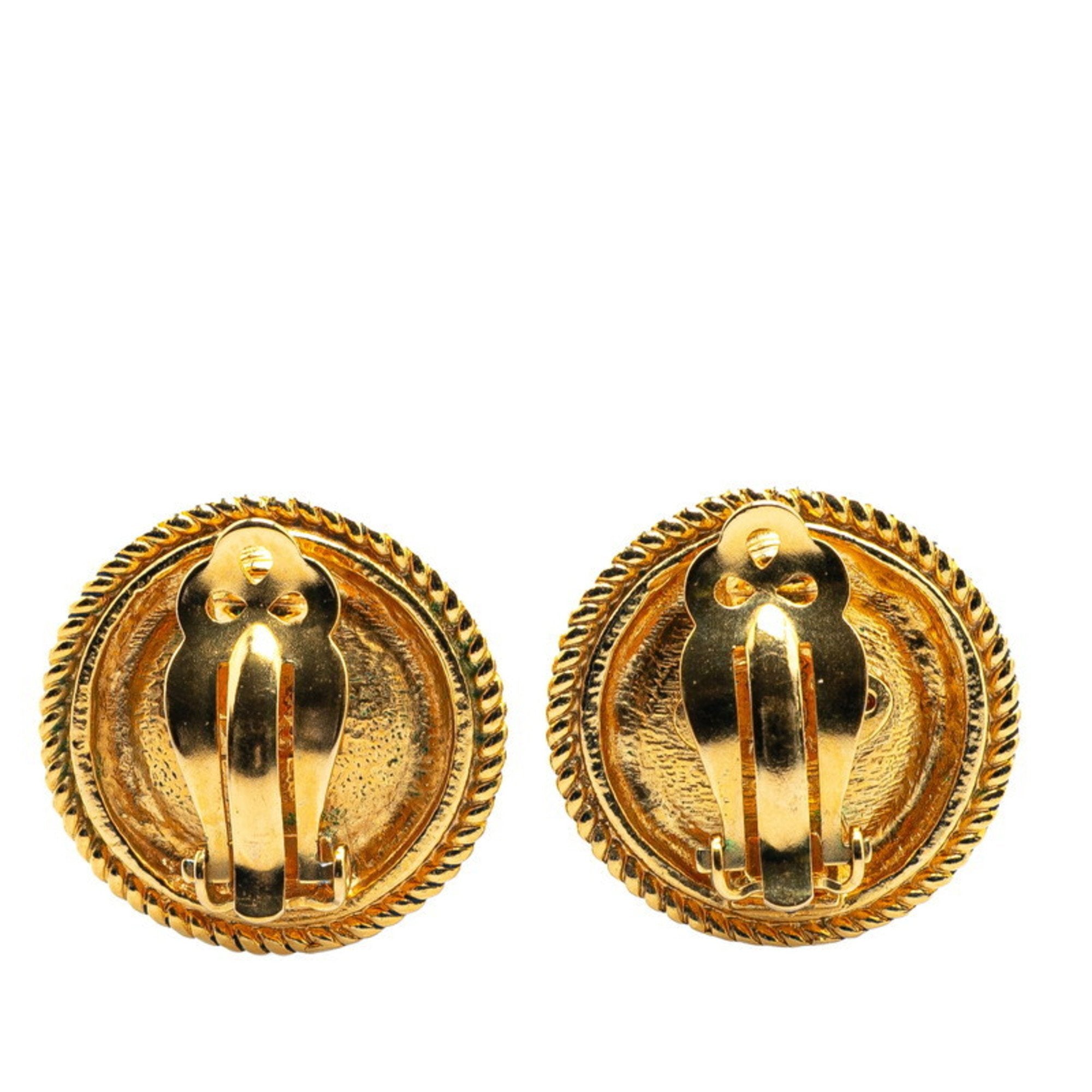 Clip-On Earrings Pearl Clip-On Gold-Tone Metal