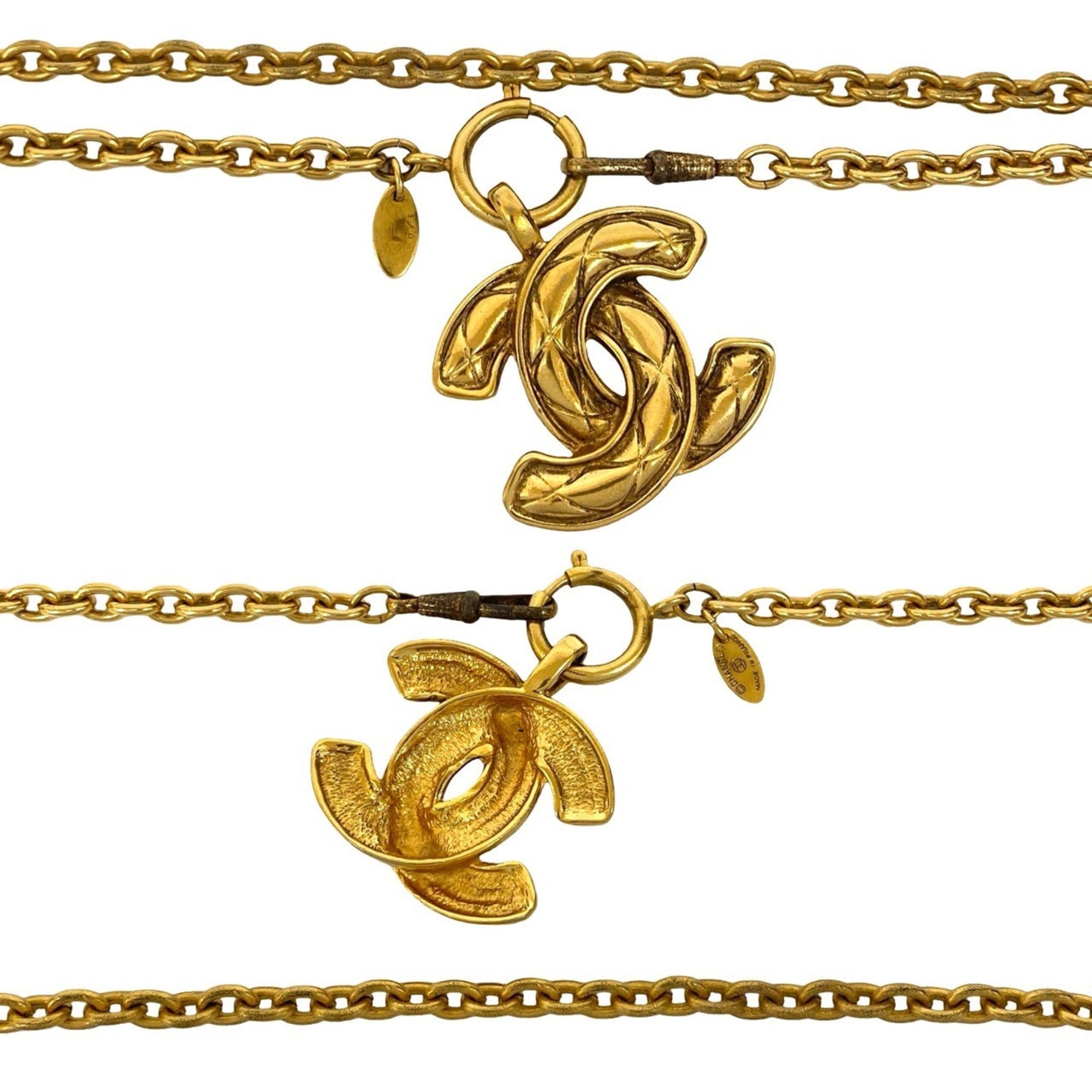 CC Logo Chain Pendant Necklace Metal
