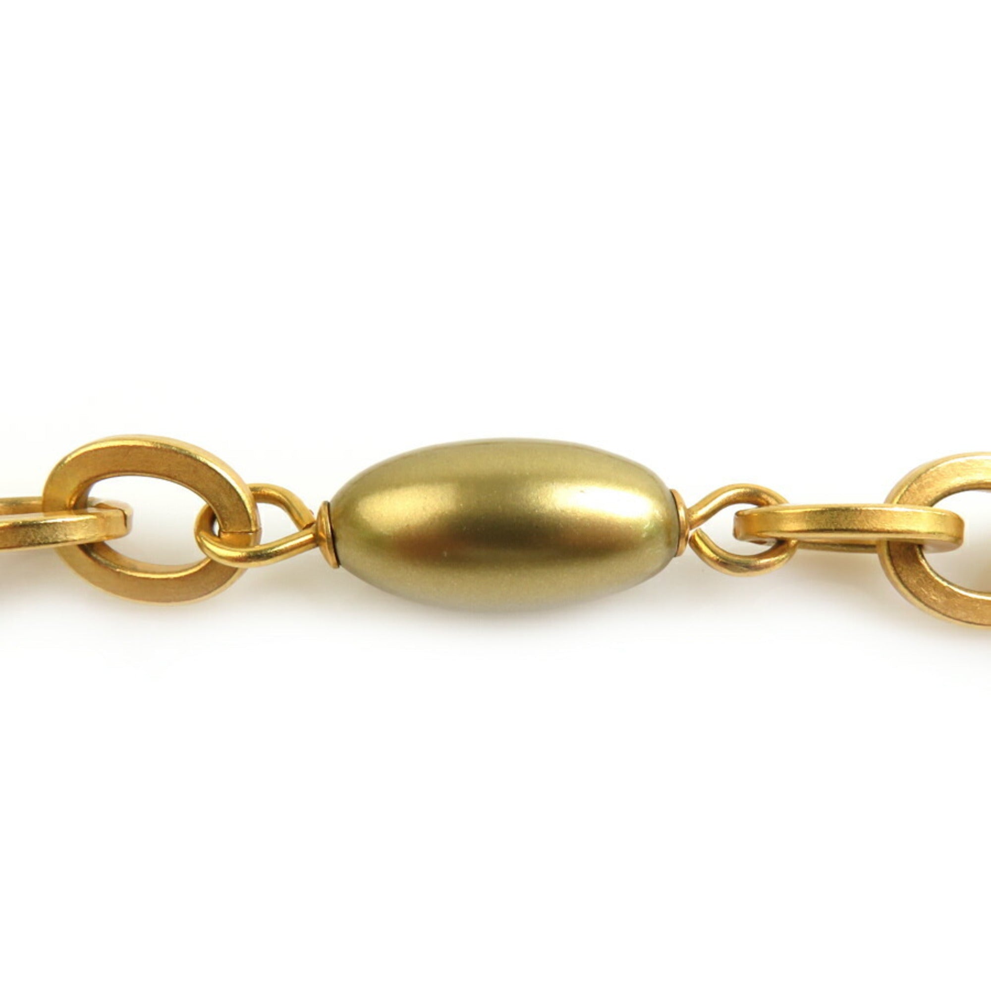 CC Logo Pendant Necklace Gold-Tone Metal