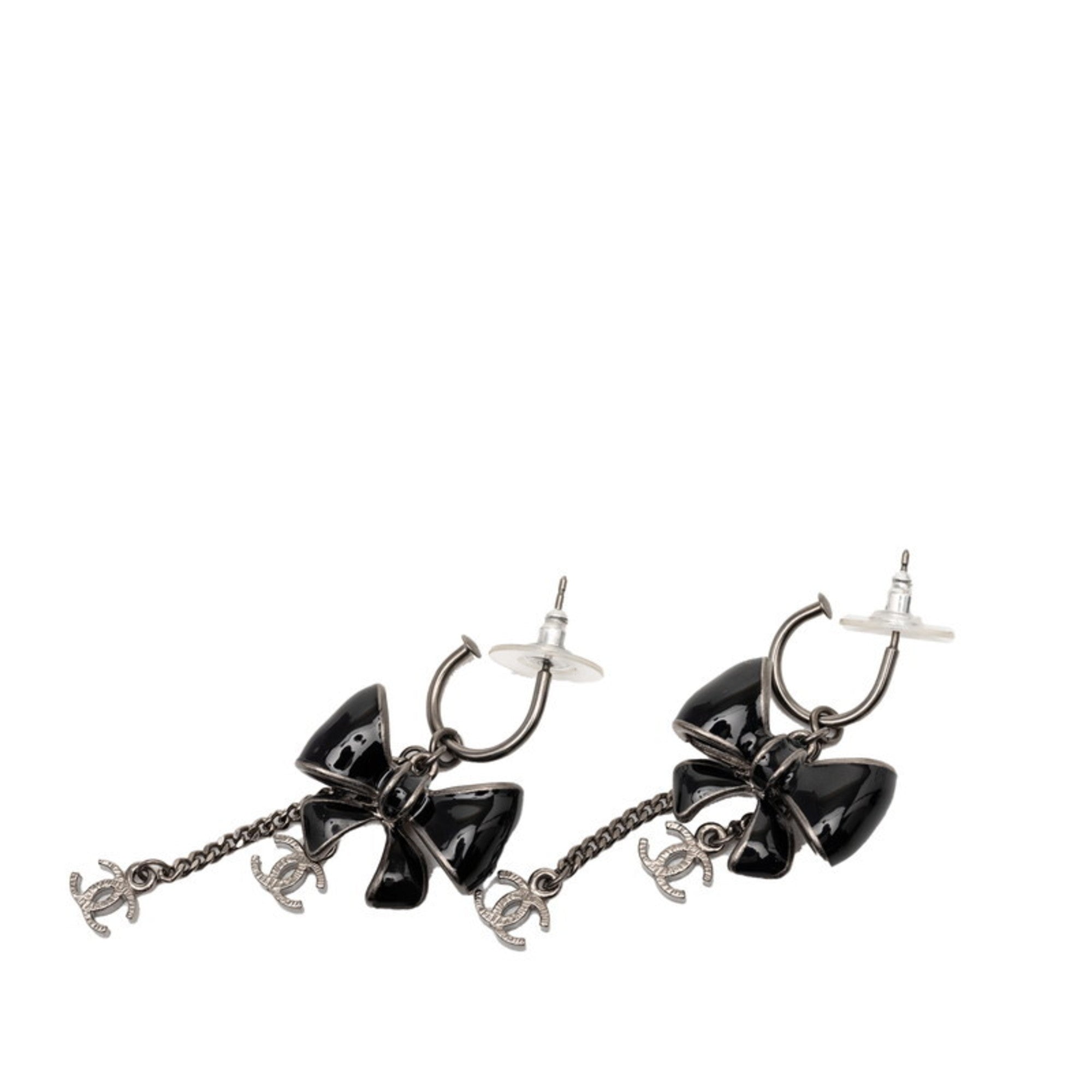 CC Logo Earrings Silver-Tone Metal Silver-Tone Metal