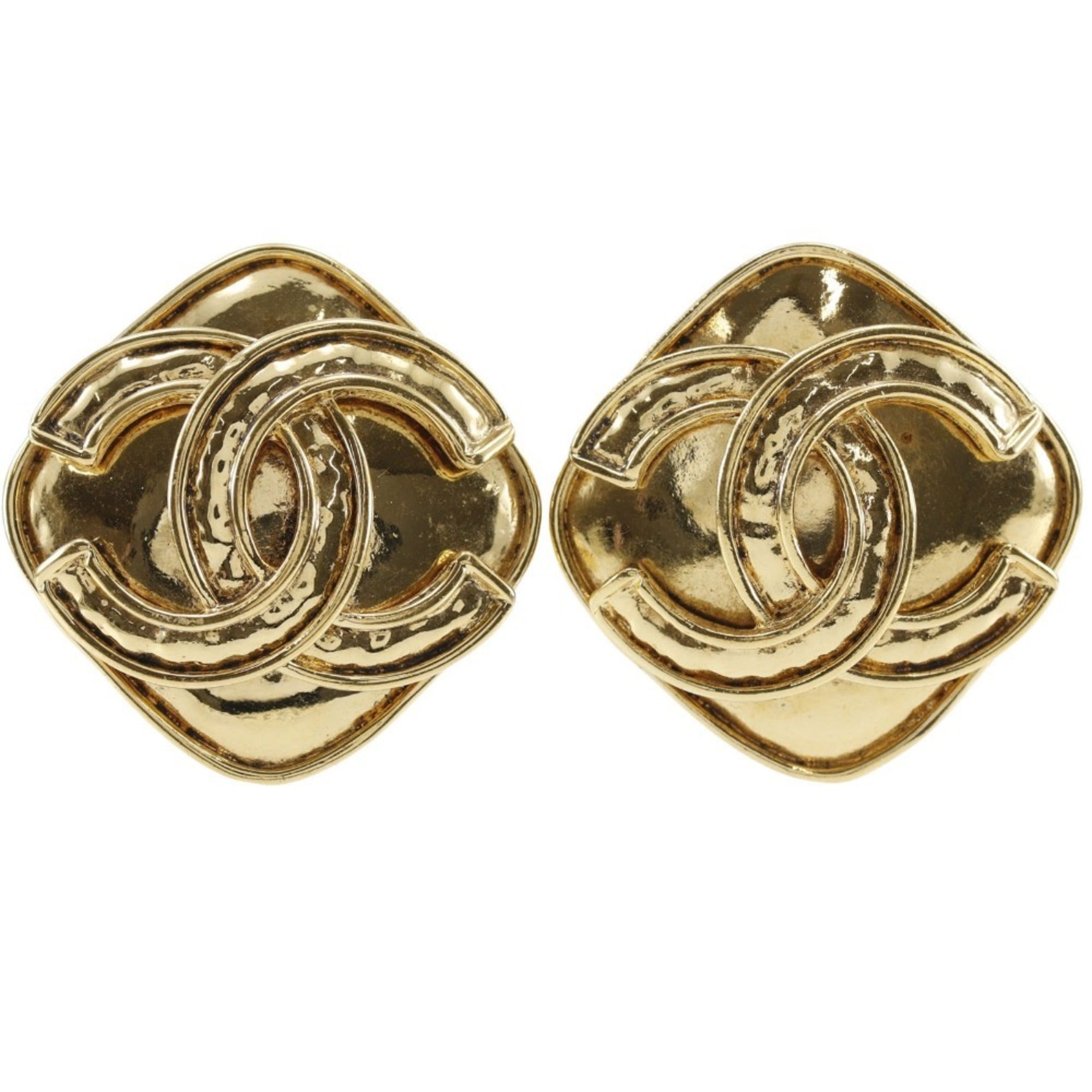 CC Logo Clip-On Earrings Metal Gold-Tone Metal
