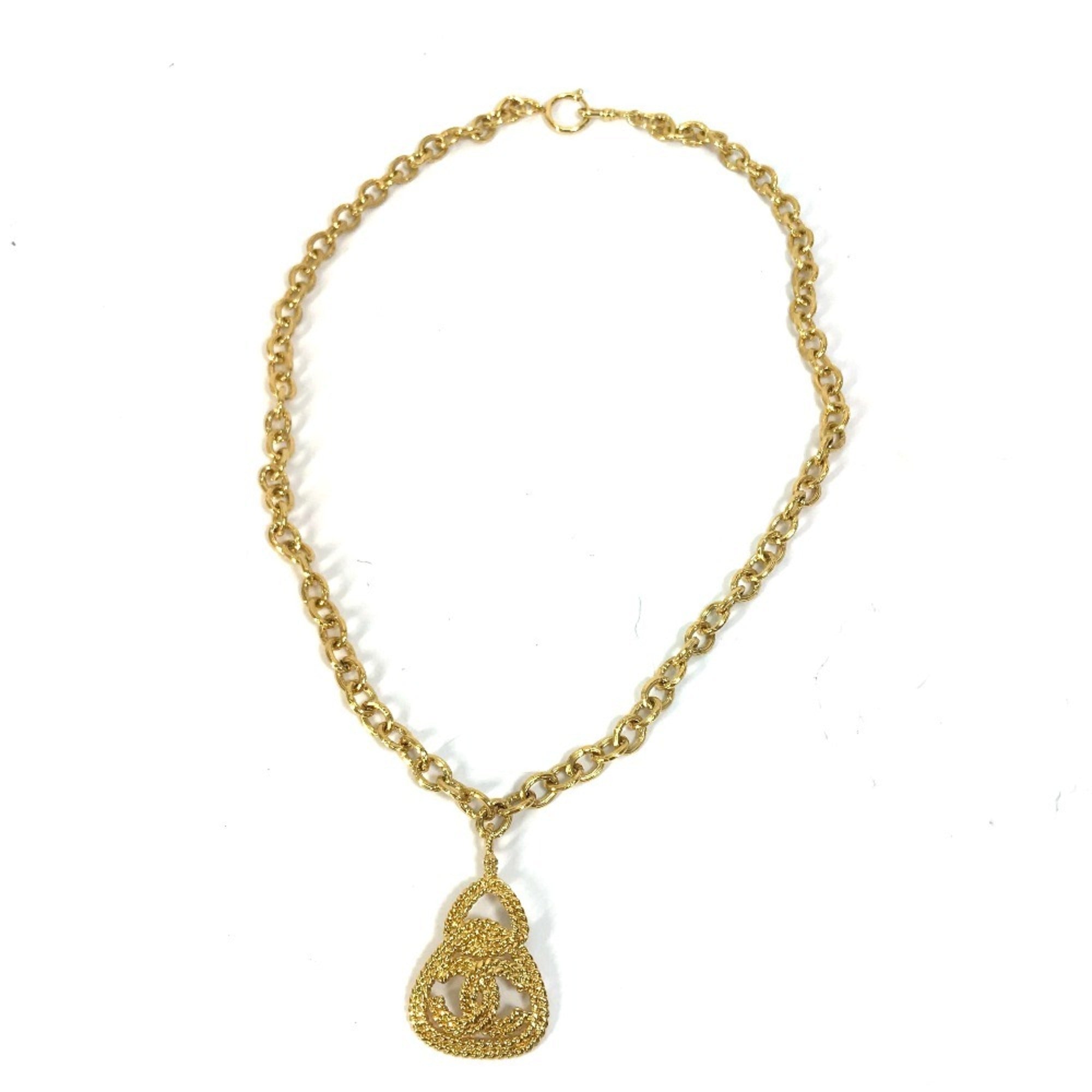 CC Logo Chain Pendant Necklace Metal