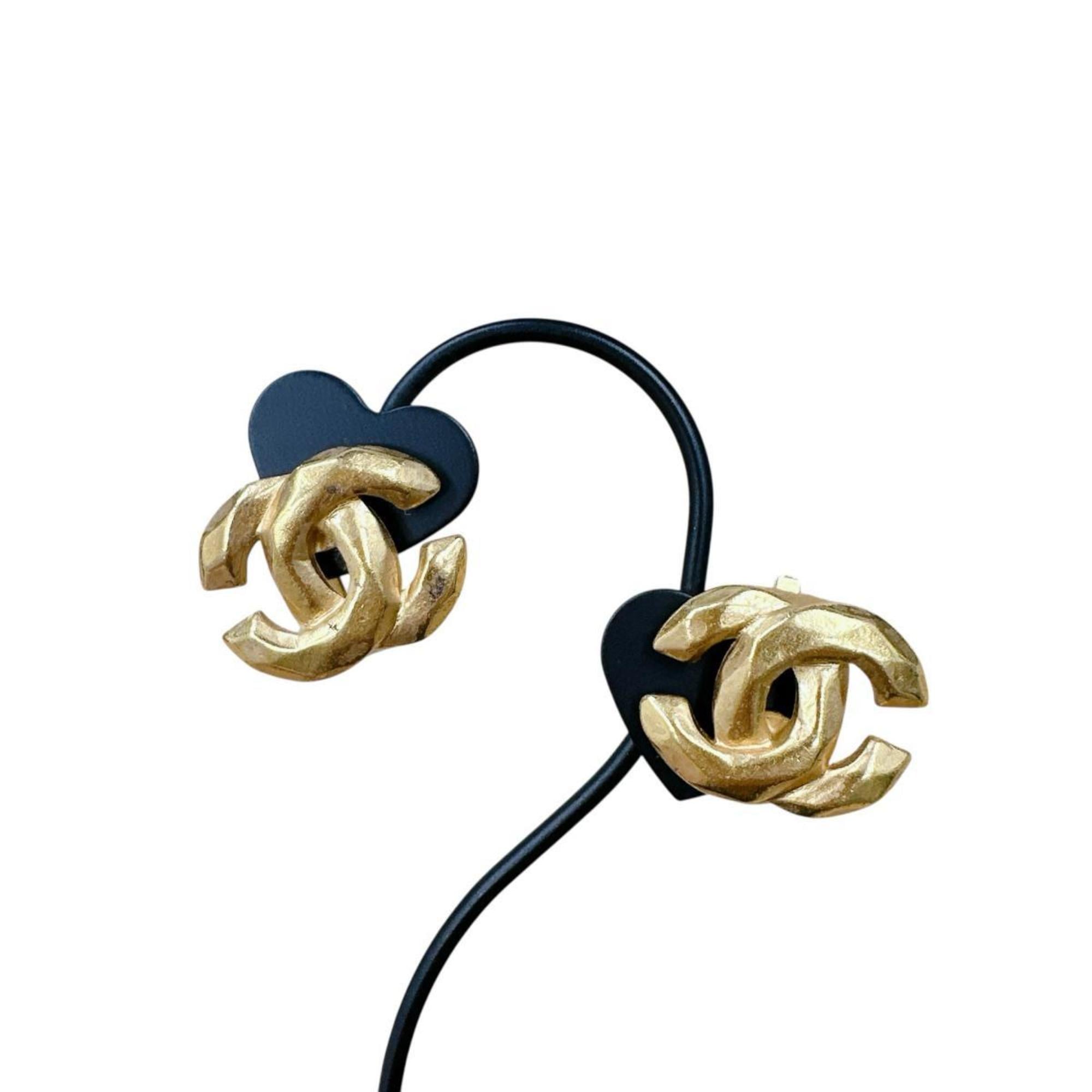 CC Logo Clip-On Earrings Gold-Tone Metal Gold-Tone Metal