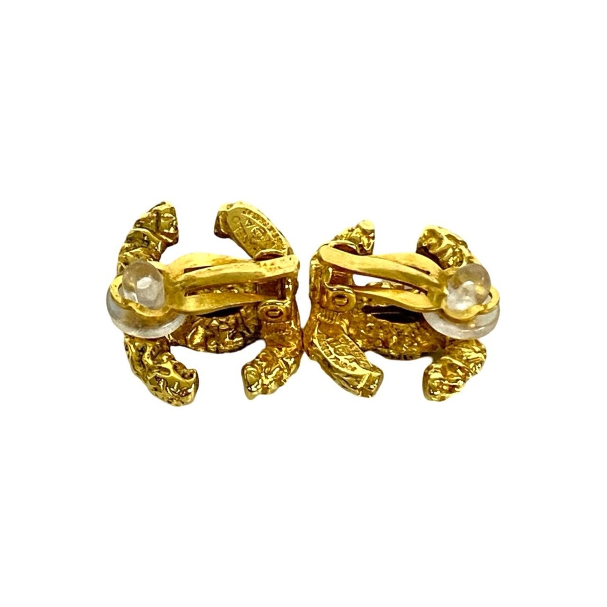 CC Logo Clip-On Earrings Metal Gold-Tone Metal