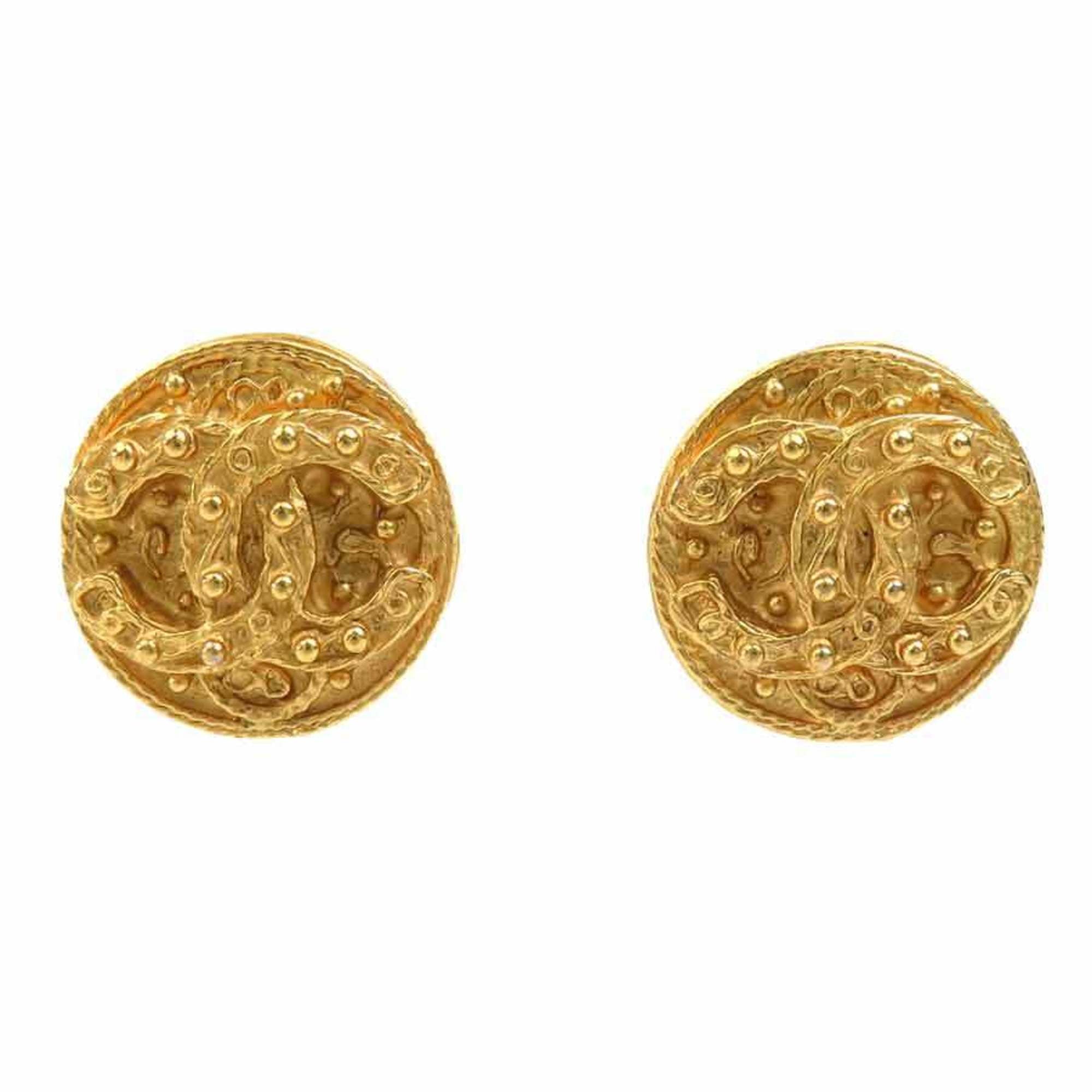 CC Logo Clip-On Earrings Gold-Tone Metal Gold-Tone Metal