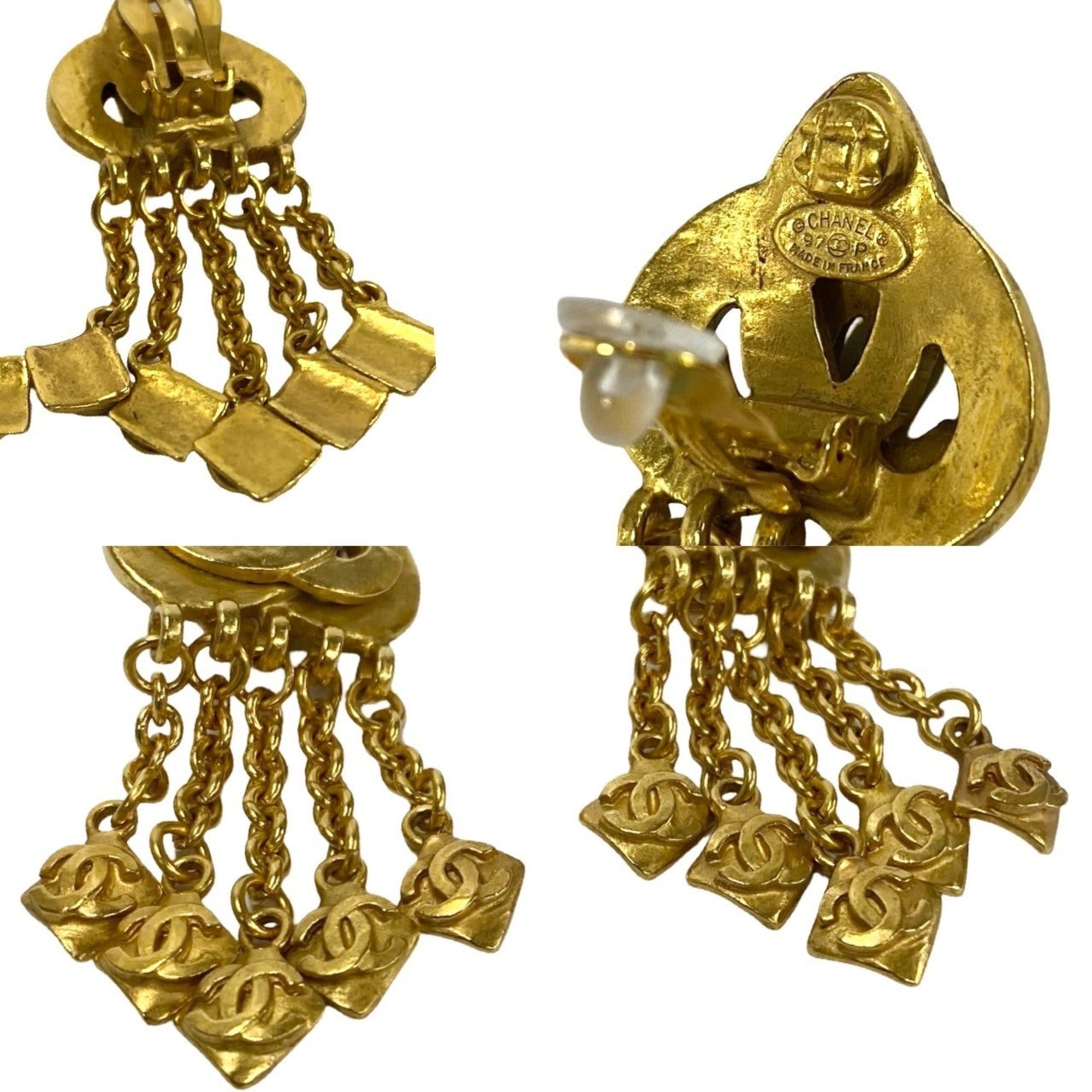CC Logo Earrings Metal Gold-Tone Metal