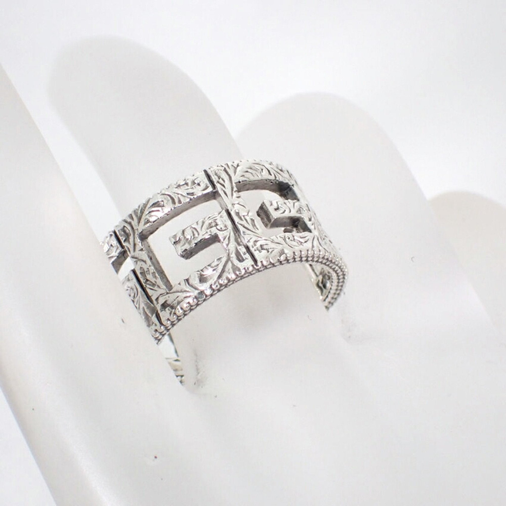Arabesque Square G Wide Ring Sterling Silver