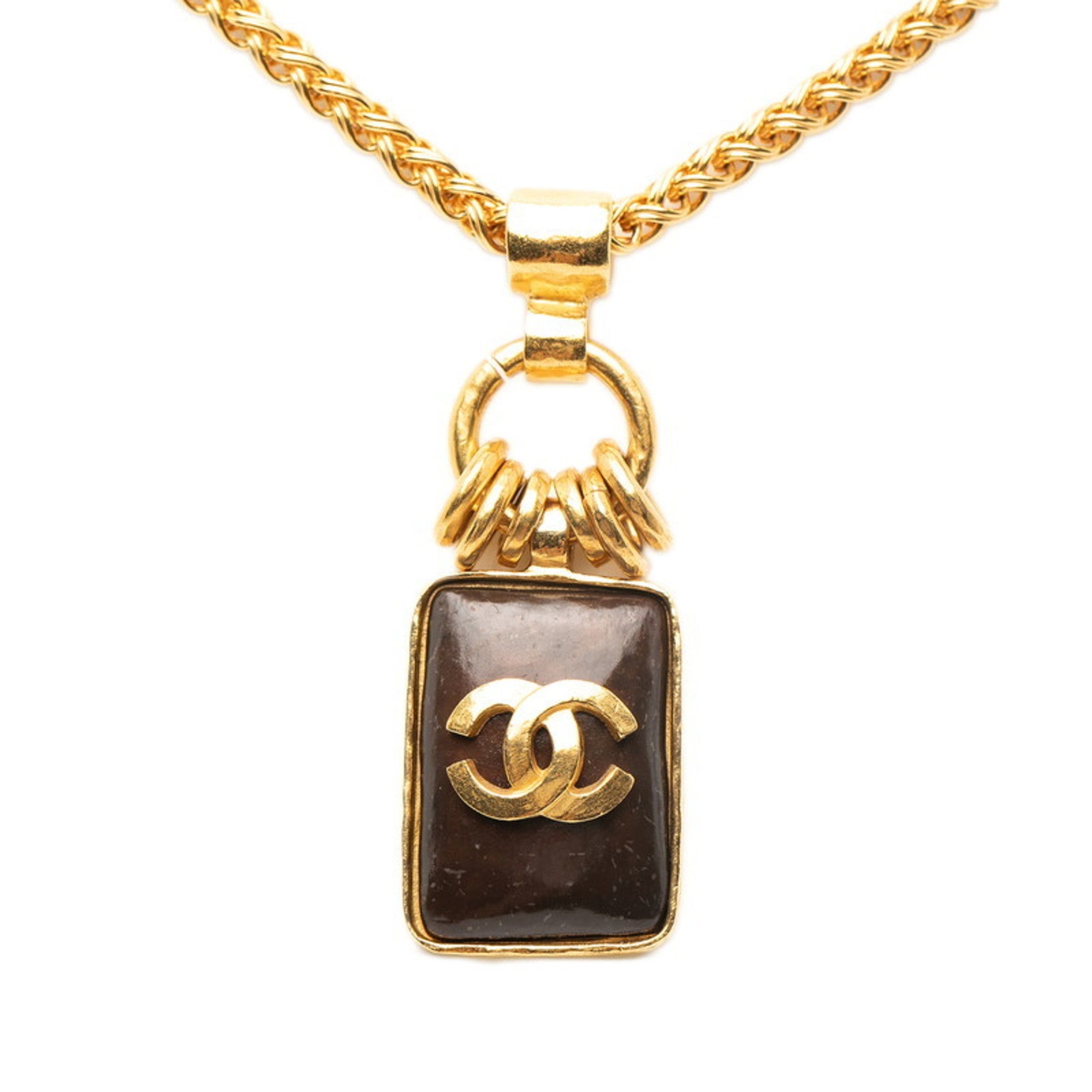 CC Logo Chain Pendant Necklace Metal