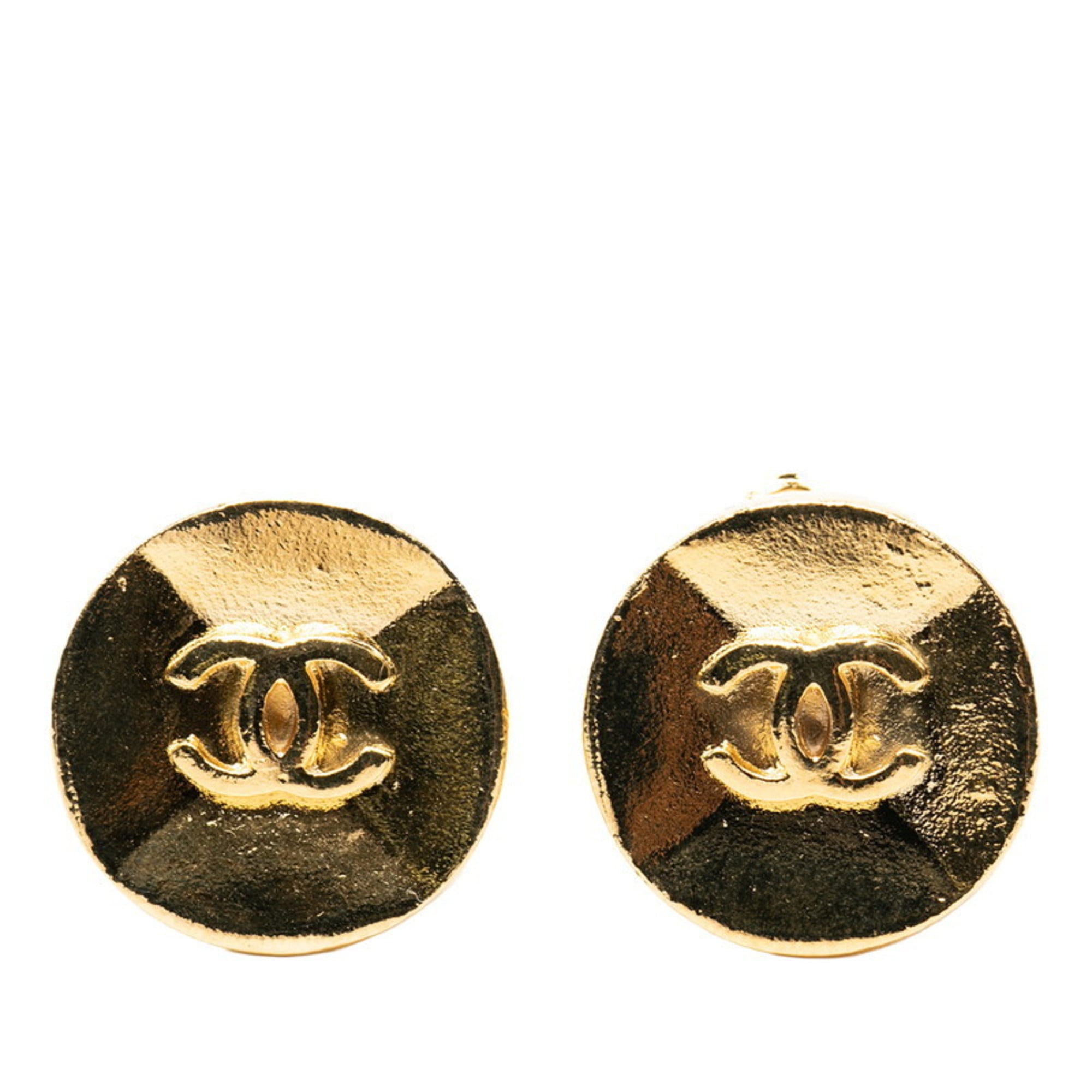 CC Logo Clip-On Earrings Metal Gold-Tone Metal