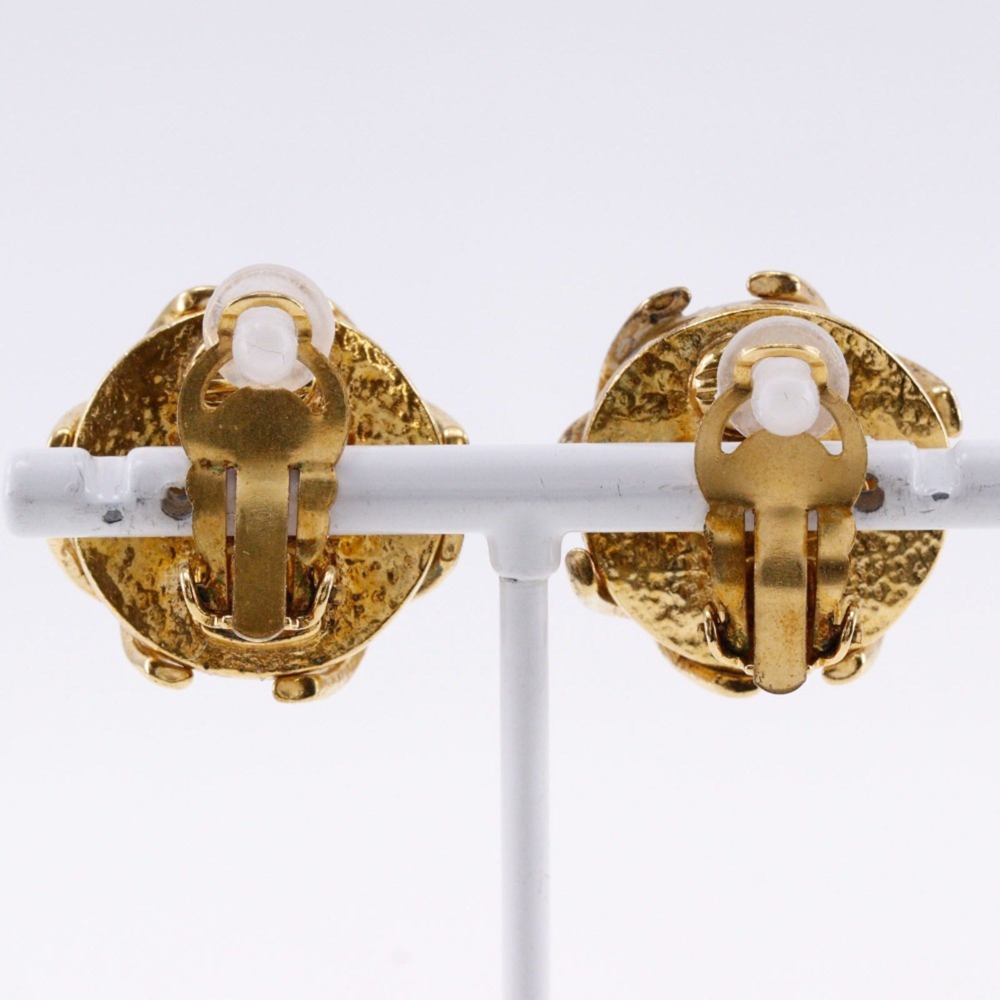 CC Logo Clip-On Earrings Gold-Tone Metal Gold-Tone Metal
