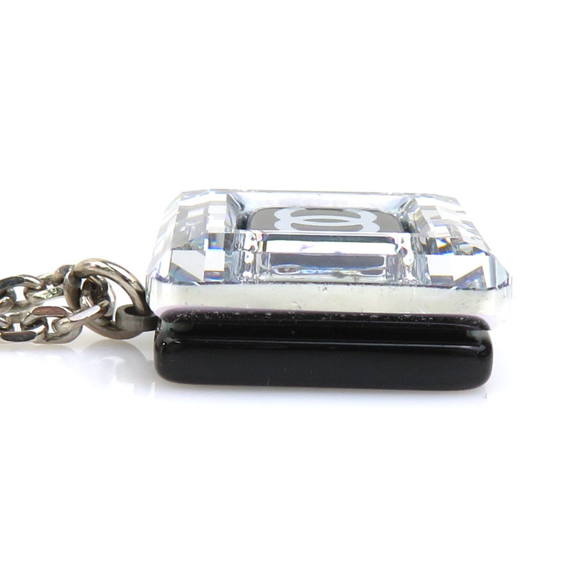 CC Logo Pendant Necklace Silver-Tone Metal