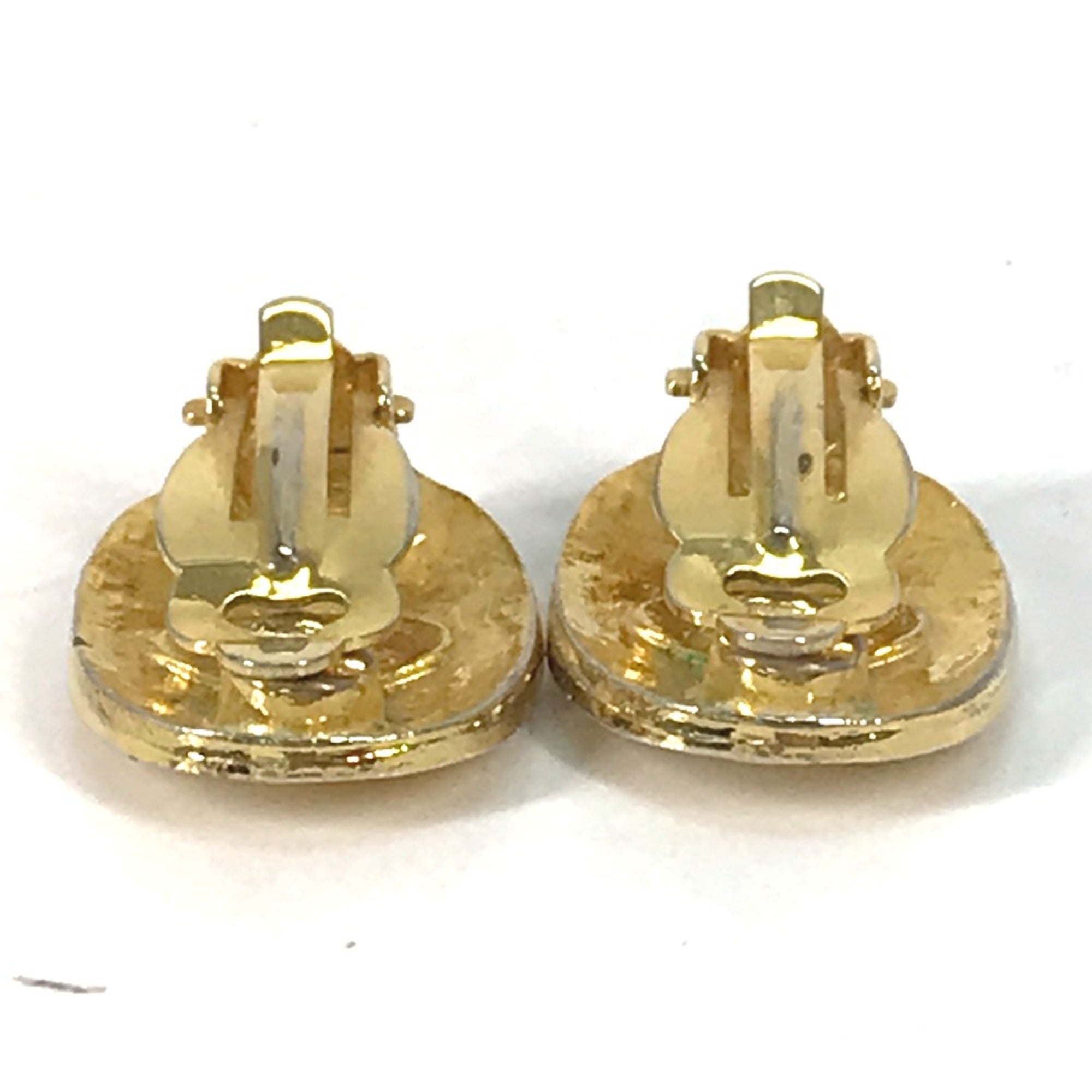 Vintage Clip-On Earrings Clip-On Gold-Tone Metal