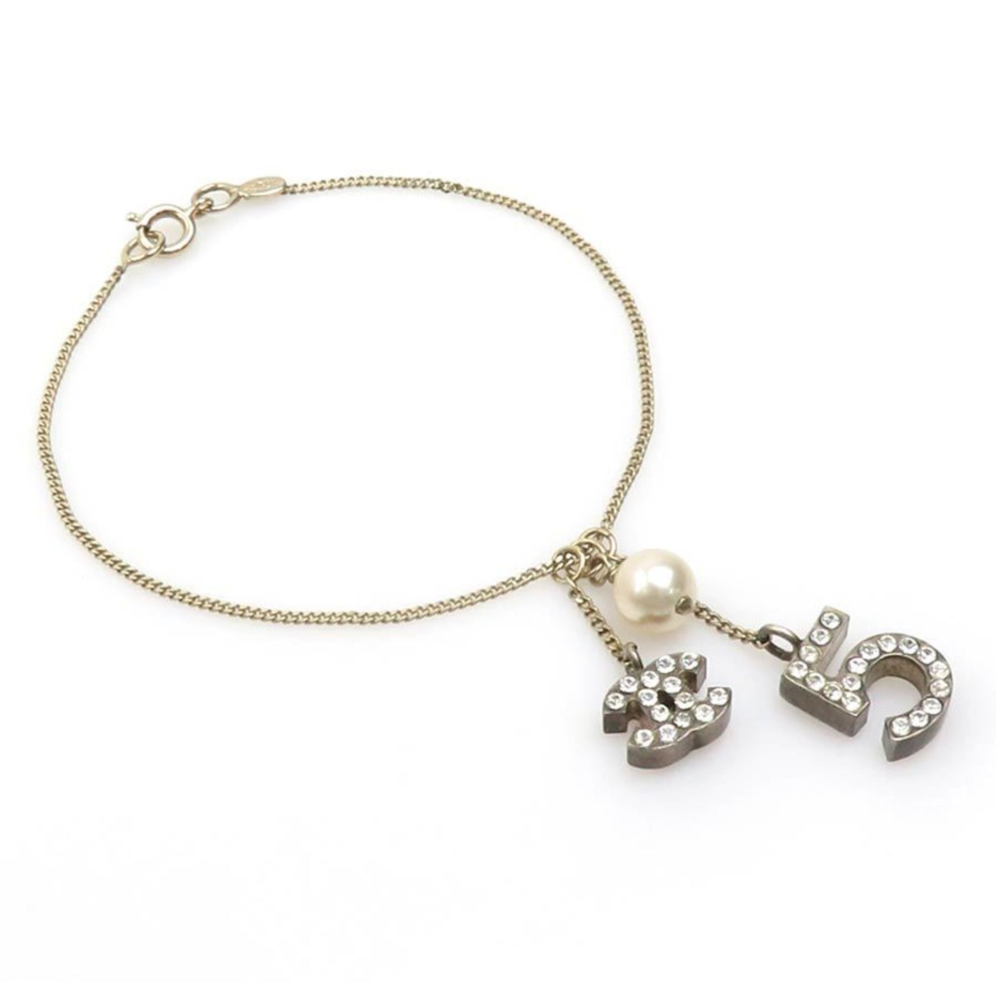 Charm Bracelet Metal Gold With Artificial Pearl