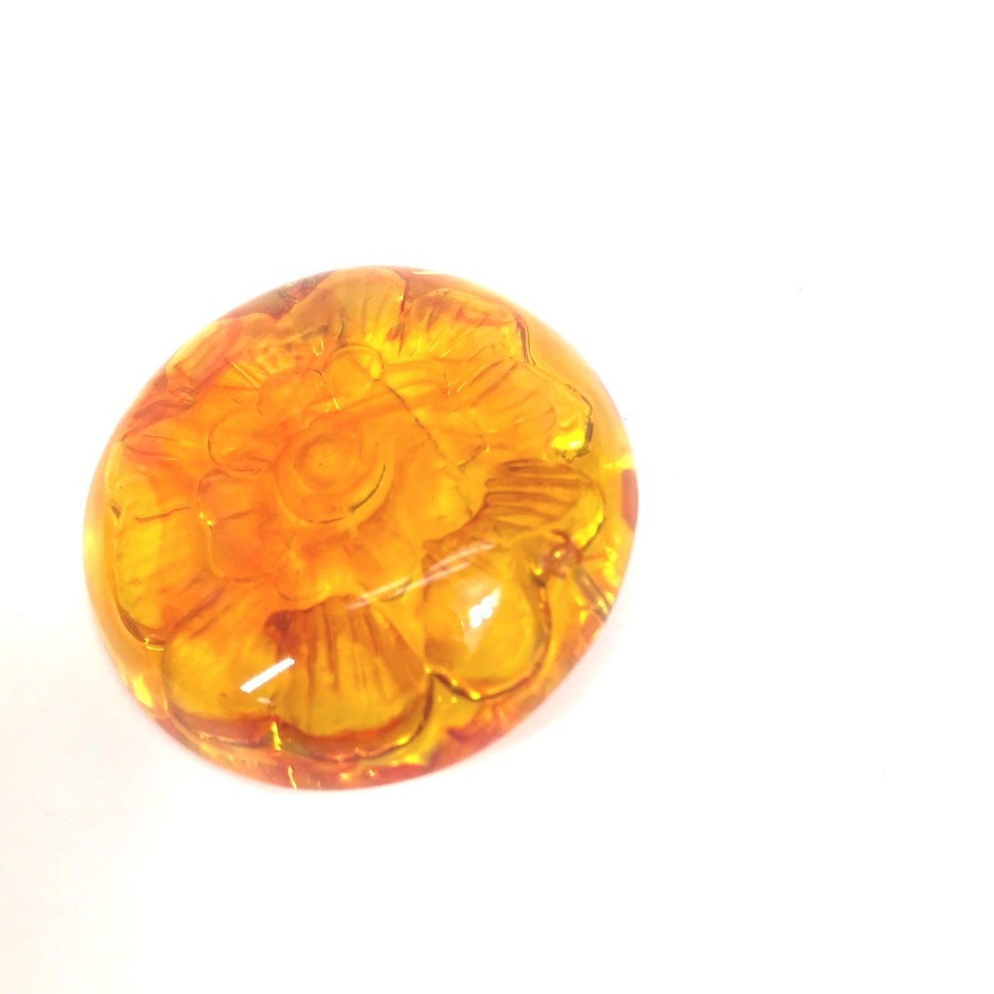 Camellia Brooch Plastic Orange