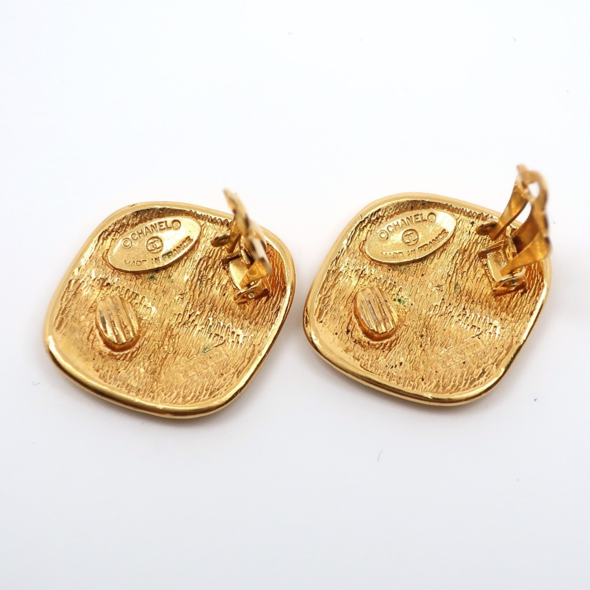 Vintage Earrings Gold-Tone Metal