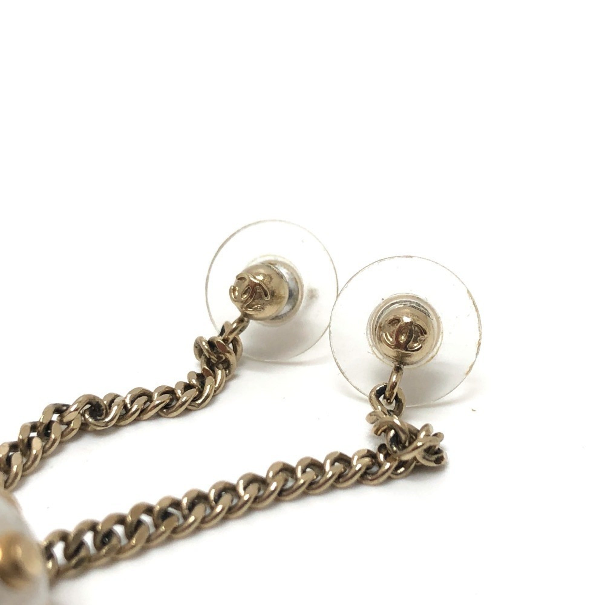 Earrings Pearl Gold-Tone Metal