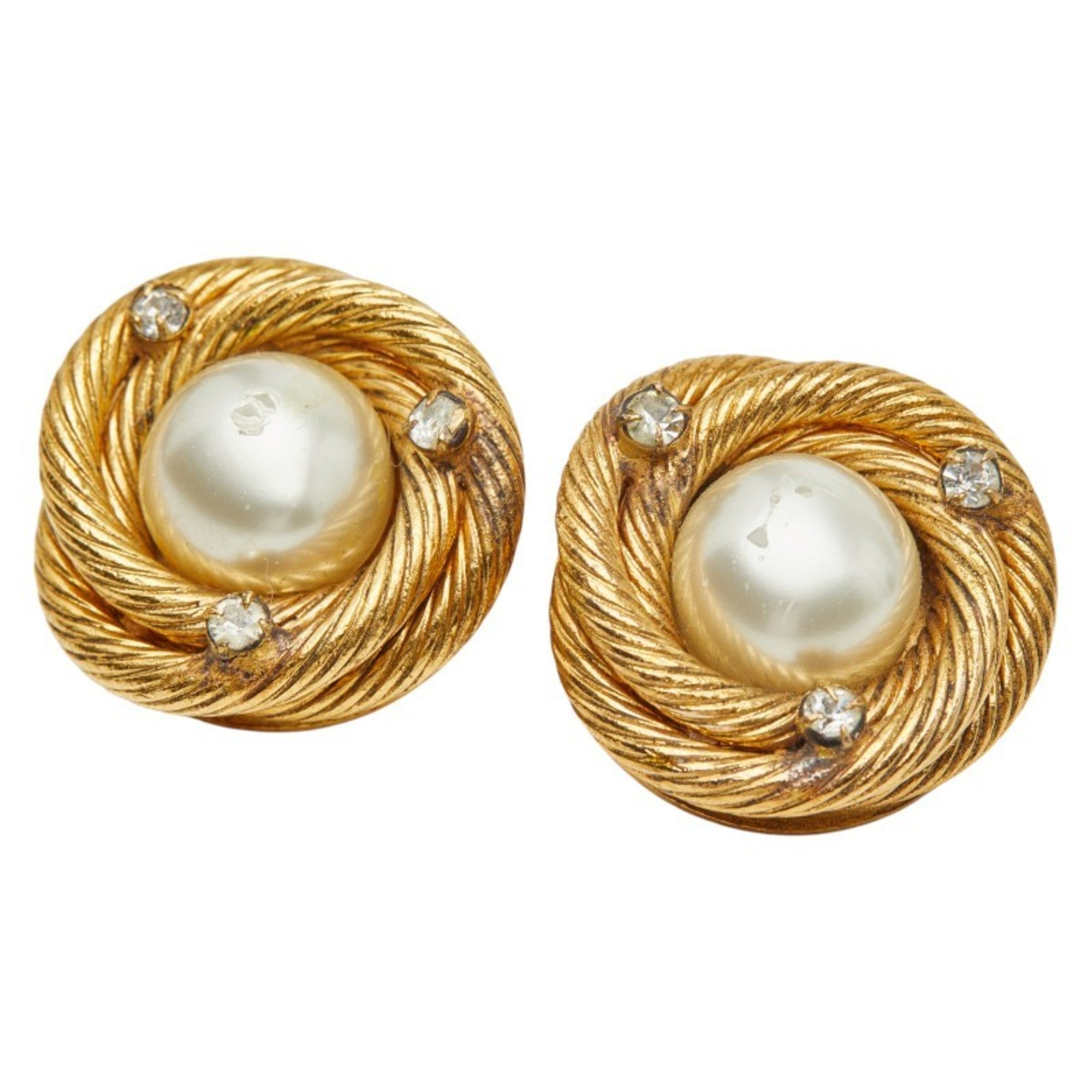 Clip-On Earrings Pearl Clip-On Gold-Tone Metal