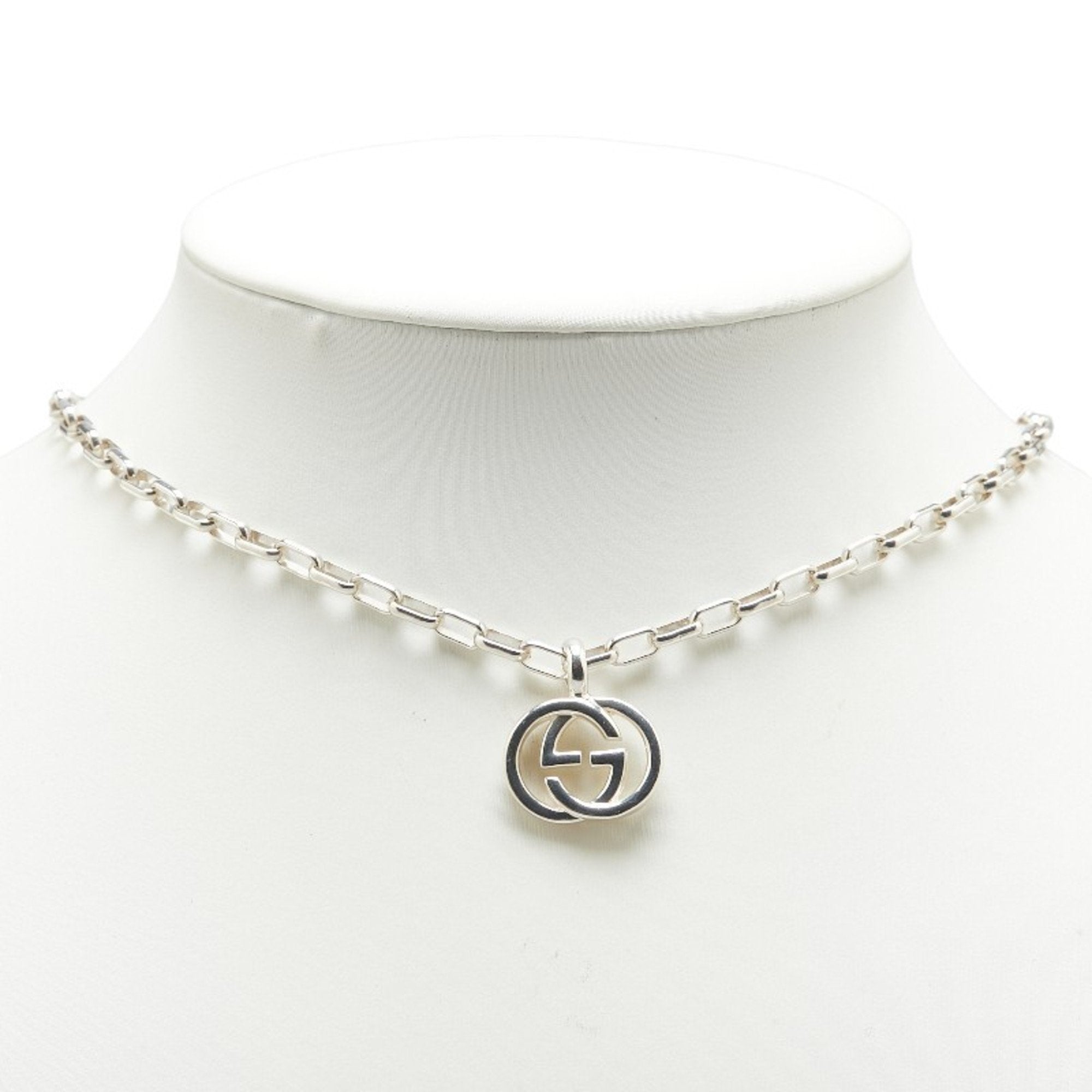 Interlocking G Pendant Necklace Sterling Silver