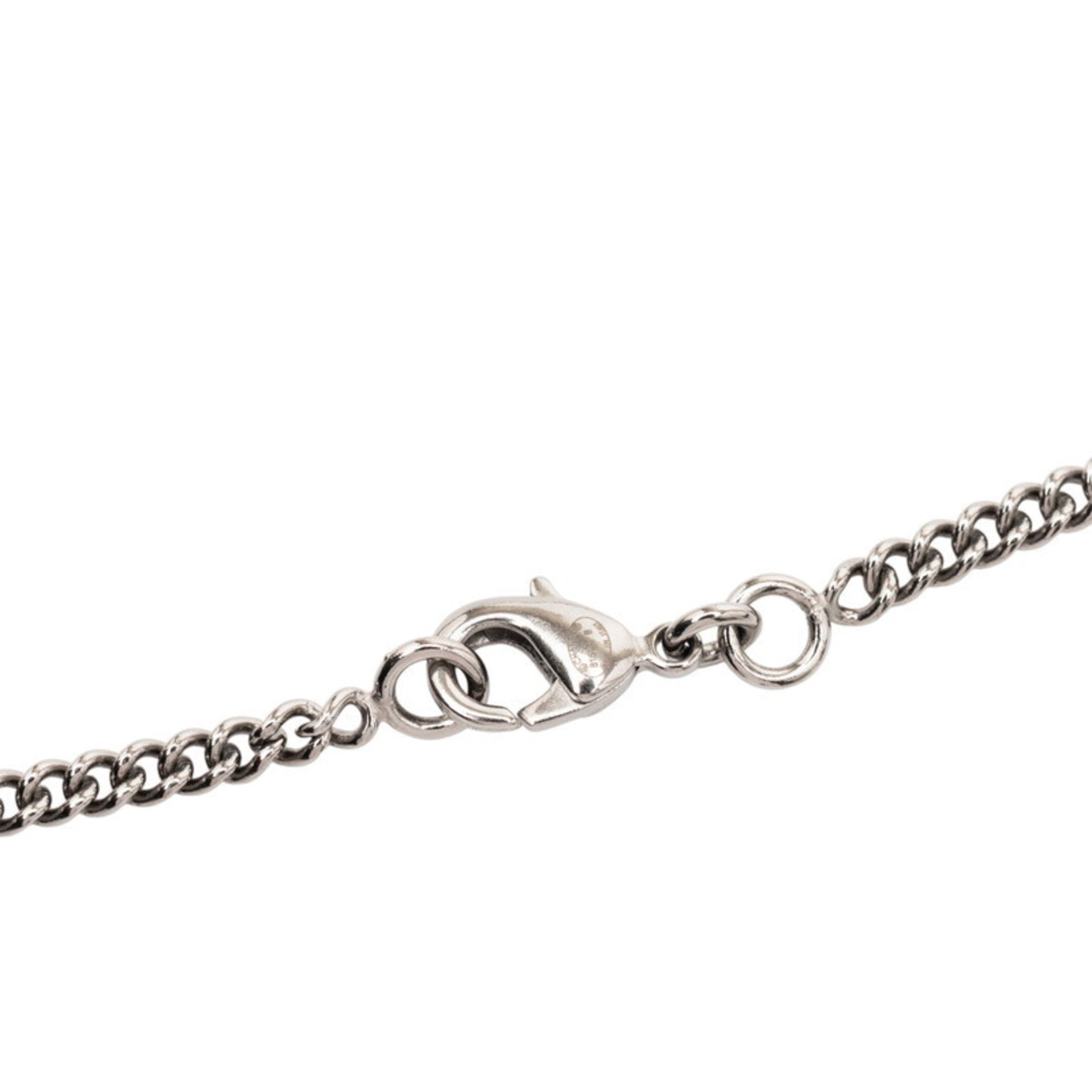 CC Logo Pendant Necklace Silver-Tone Metal