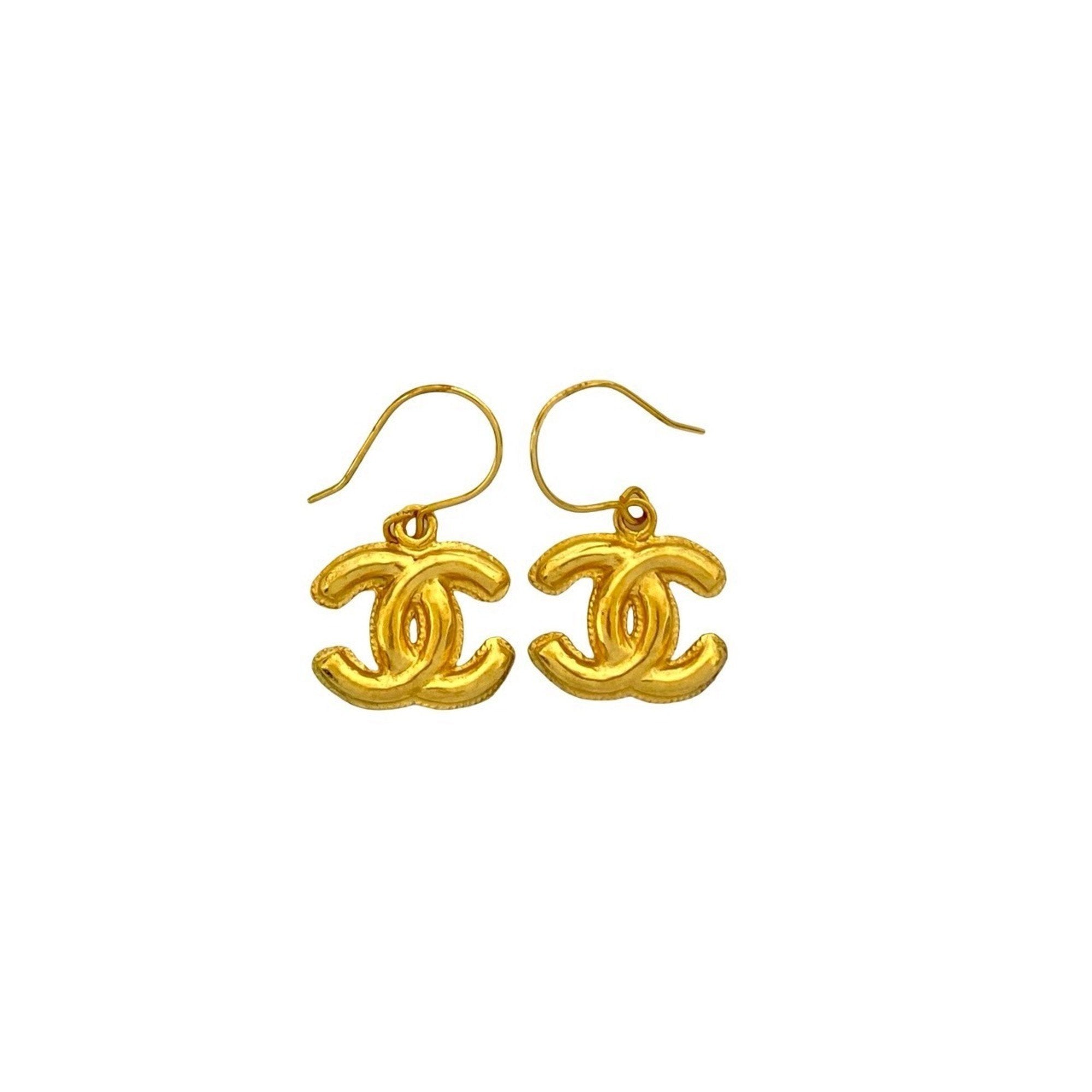 CC Logo Earrings Metal Gold-Tone Metal